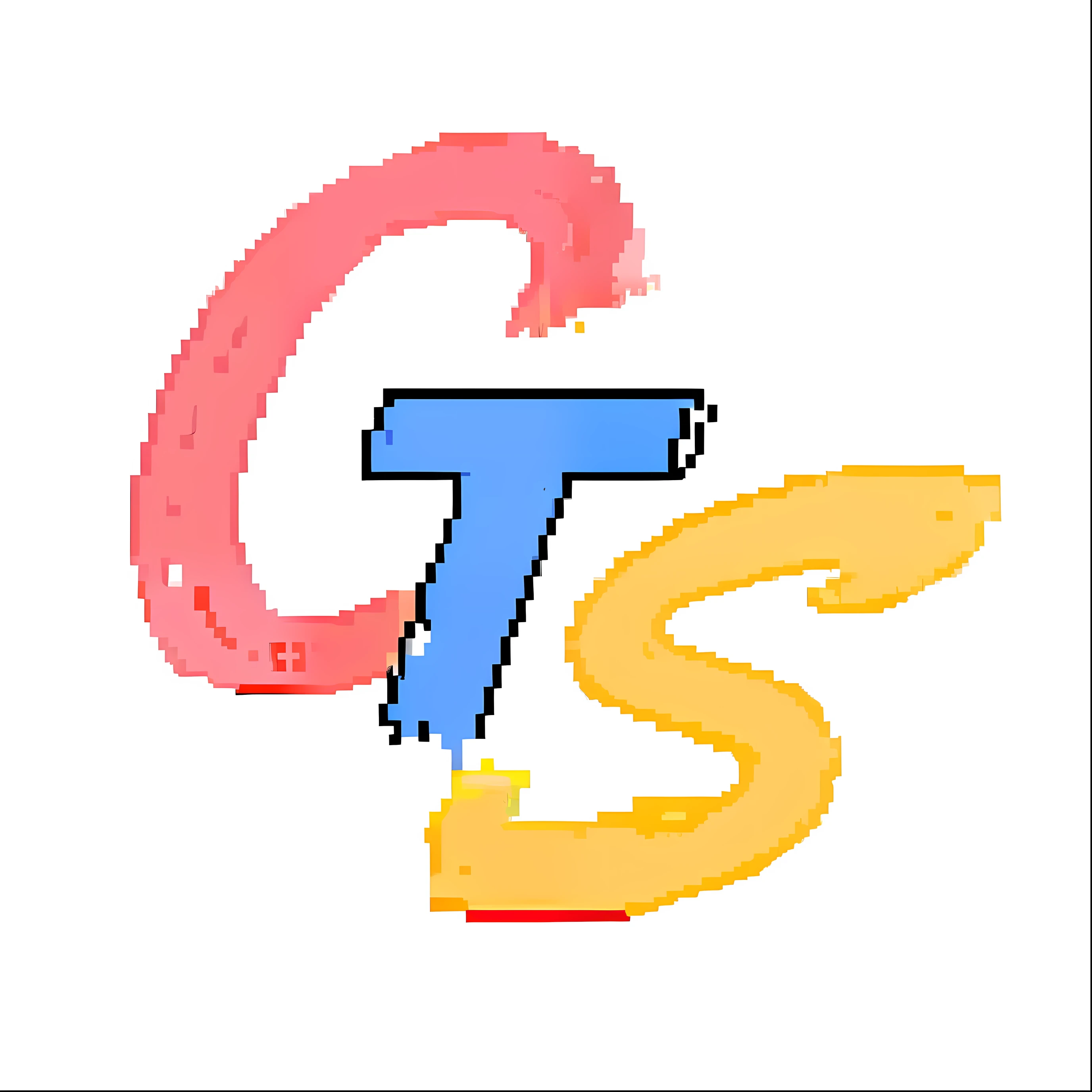 a close up of a logo with the letter gts in the middle, S为flash,logo without text, no gradient, transparent background, with gradients, gentle shadowing,without text, group photo, generative technology, with text, set photo, Official artwork