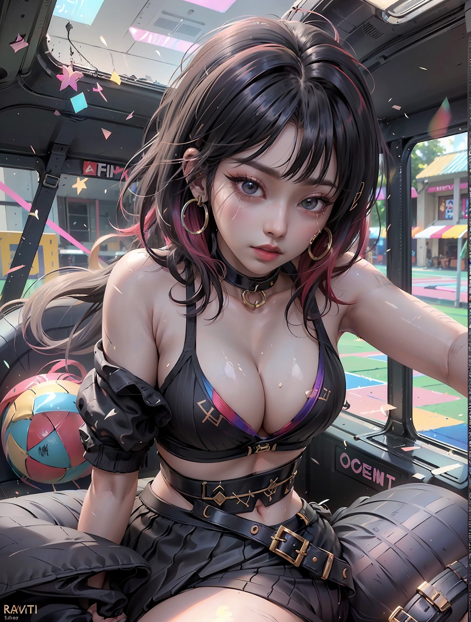 ((Cardi B as Jinx from League of Legends, ta prostitute)), ((in the back seat of a car, breasts pressed together, big breasts, handcuffed, hands out of view, hands behind her back, crying real tears, sad)), hysterical crying, emotional breakdown, (((tight bra, sports bra, sexy, under arrest, erotic, hentai))), seductive, (looking at viewer from the back seat of a vehicle), (interior of a realistic car, ray tracing, octane render), hyperrealism, unreal engine, perfect composition, perfect render, perfect lighting, cinema 4d, 3dcg, 8k vector photography, hyperrealism photography, busty, young, teengh resolution perfect body perfect face perfect hands perfect fingers perfect breasts 8k, (((micro bikini, all black schoolgirl uniform, camel toe, breasts swinging freely))), ((green eyes, half Asian half Spanish, mixed girl, fit,)) tight sports bra (((super thick, small waist, short red hair with bangs and highlights,))) emerald eyes, beautiful eyes, captivating, alluring, lolita hornaments, realistic lighting, realistic environment, detailed outfit, realistic facial features, ((perfect angle, perfect pose, focus on face camel toe and breasts))