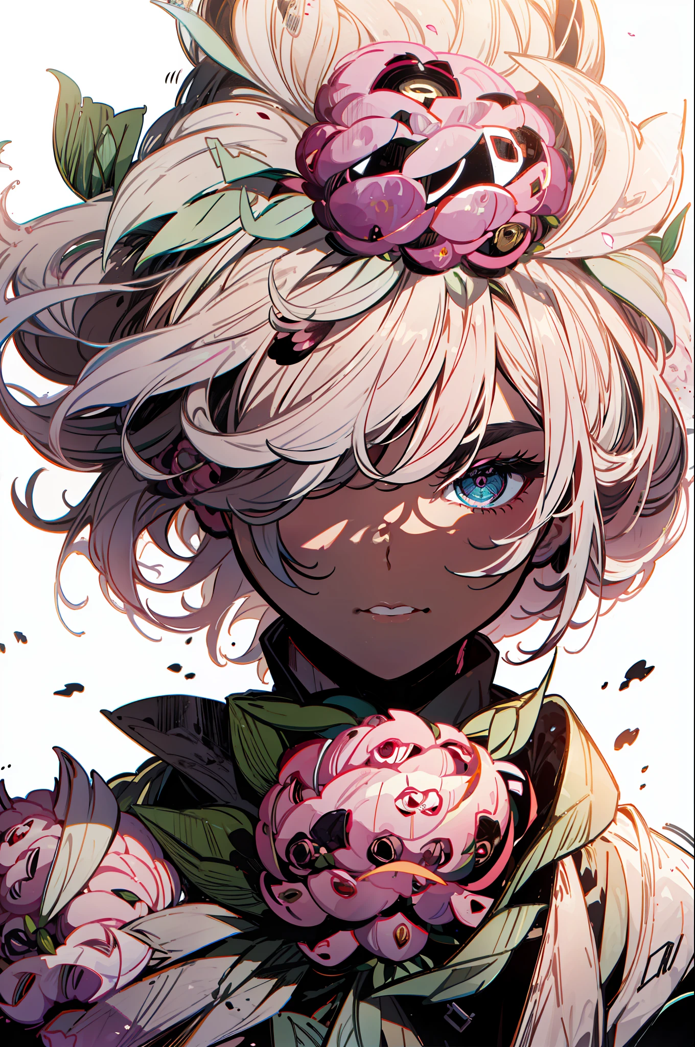 Beautiful (peony flower:2), fantasy world, dark background, overwatch, clean design, epic Instagram, artstation, splash of colorful paint, contour, hyperdetailed intricately detailed, unreal engine, fantastical, intricate detail, splash screen, complementary colors, fantasy concept art, 8k resolution, deviantart masterpiece, oil painting, heavy strokes, paint dripping,(isolated on white background:1.3), rainbow petals,