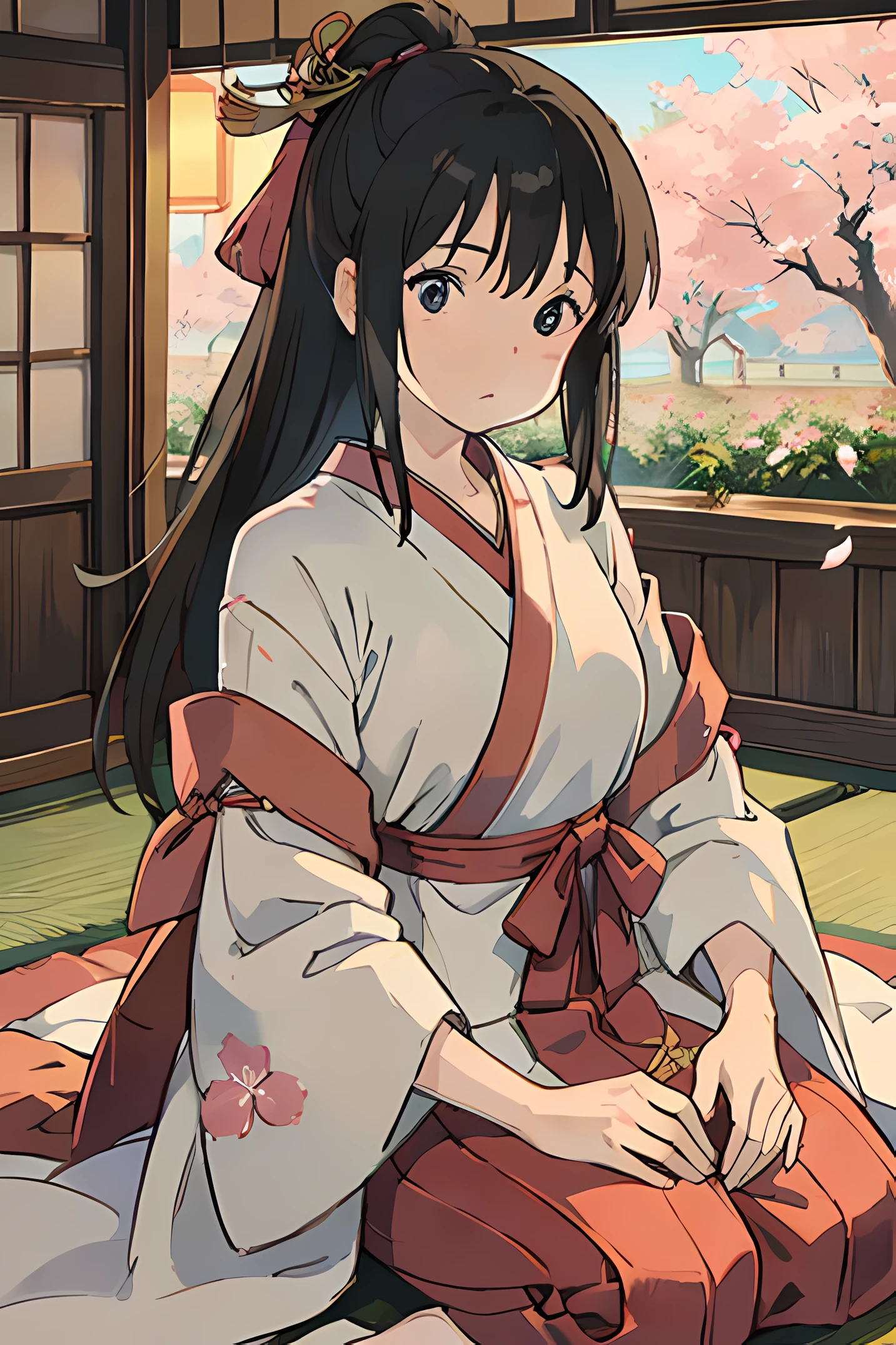 "((best quality)), highly detailed, exquisitely beautiful, a geisha in traditional attire performing a tea ceremony, (1girl), delicate features, graceful movements, refined demeanor, cherry blossom garden, soft ambient lighting, traditional decor, (Japanese aesthetic+subtle elegance), watercolor style."