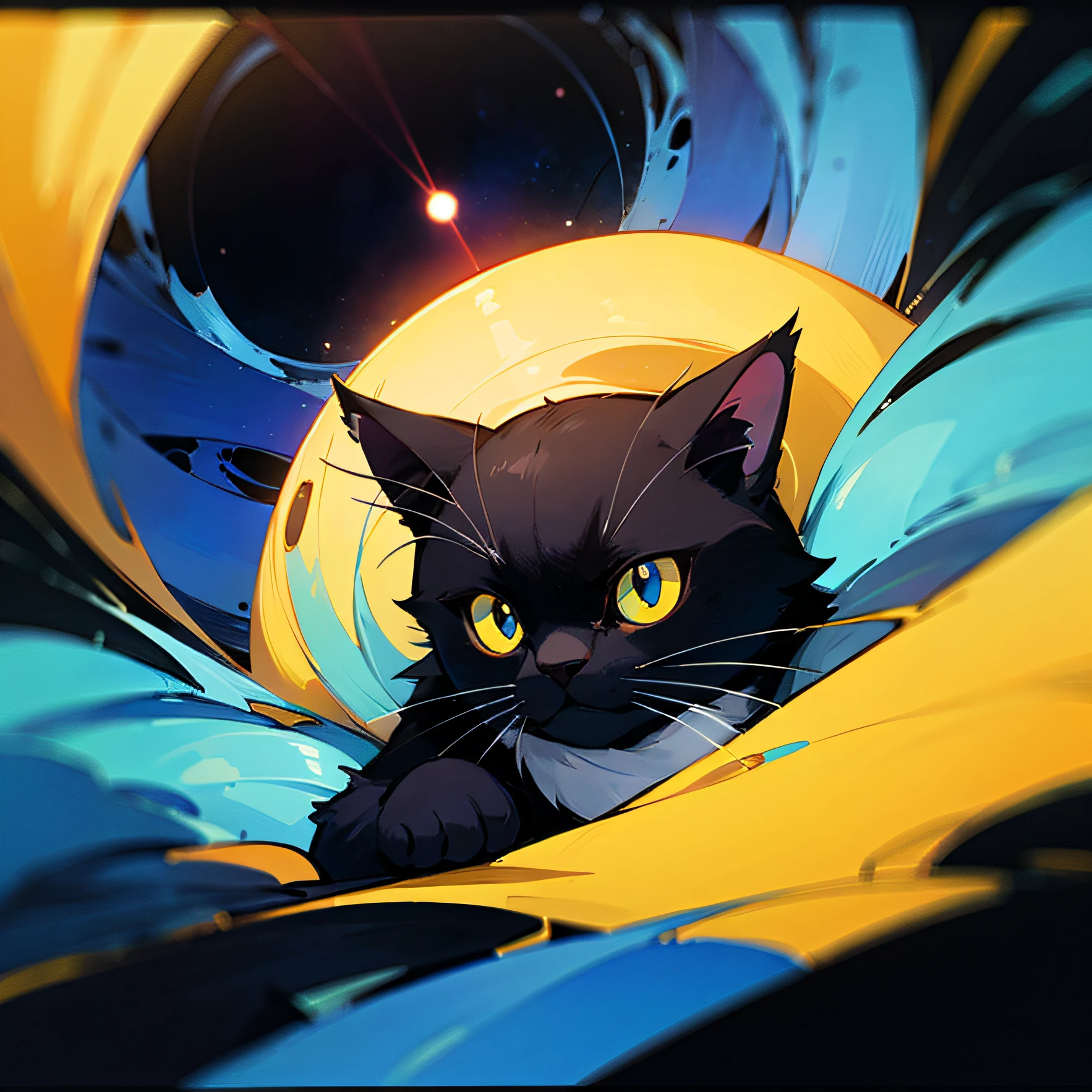 Cute cat in the form of a black hole --auto