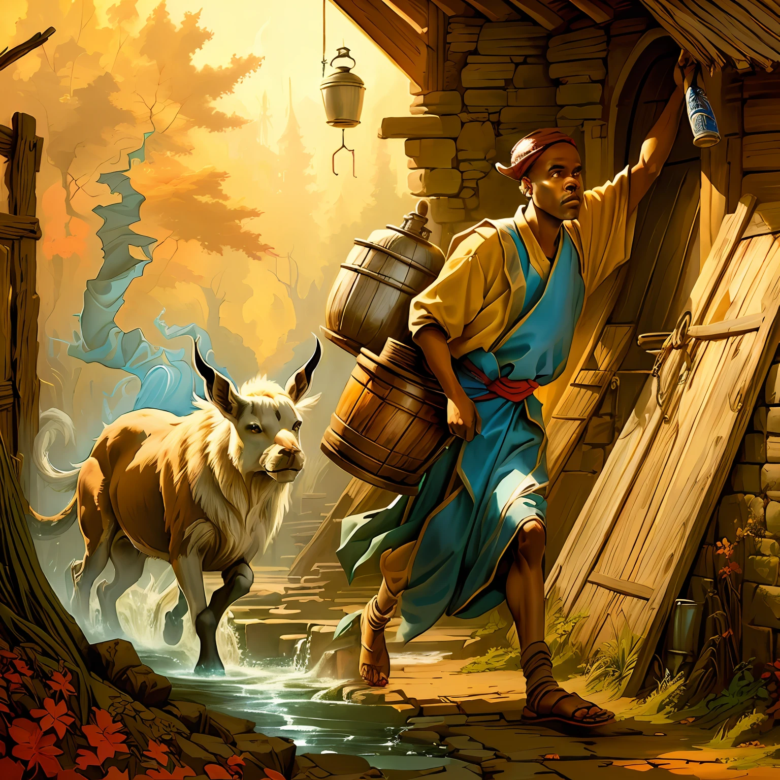 man fetching water from well (arte de Jesper Ejsing:1.2)