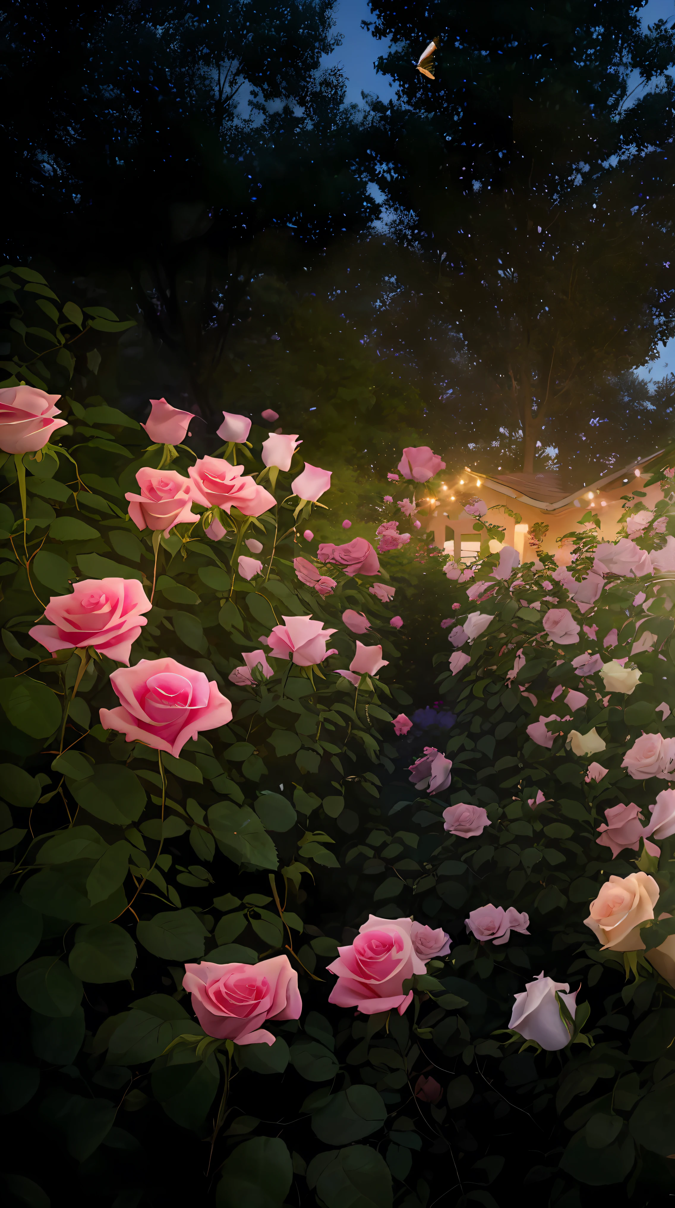 A rose with white and pink inside