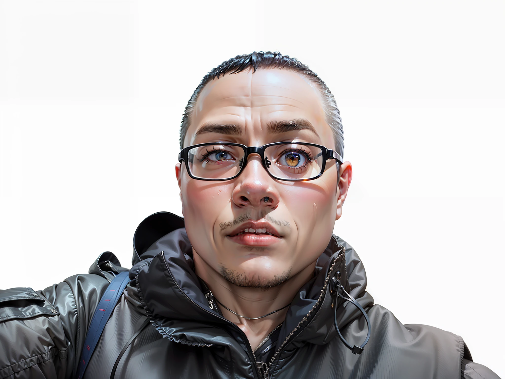 (Masterpiece), (Best Quality: 1.0), (Ultra High Resolution: 1.0), Detailed Illustration, 8K, 1Boy, Anime Boy, Chubby, Fat, Blue Suit Wearing, Smile, Detailed Face, Asian Face, Japanese, Oriental Face, Perfect Face, Anime Eyes, Detailed Eyes, Black Frame Glasses, Black Eyes, Glare, Detailed Hair, Short Black Hair, Hair Highlights, Very Detailed, Anime Style, Soft Light