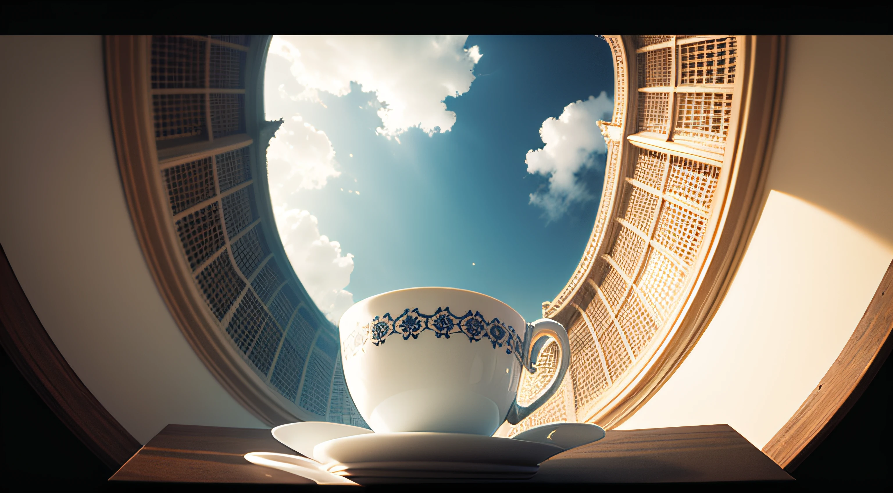 Composition from below,Cup Saucer