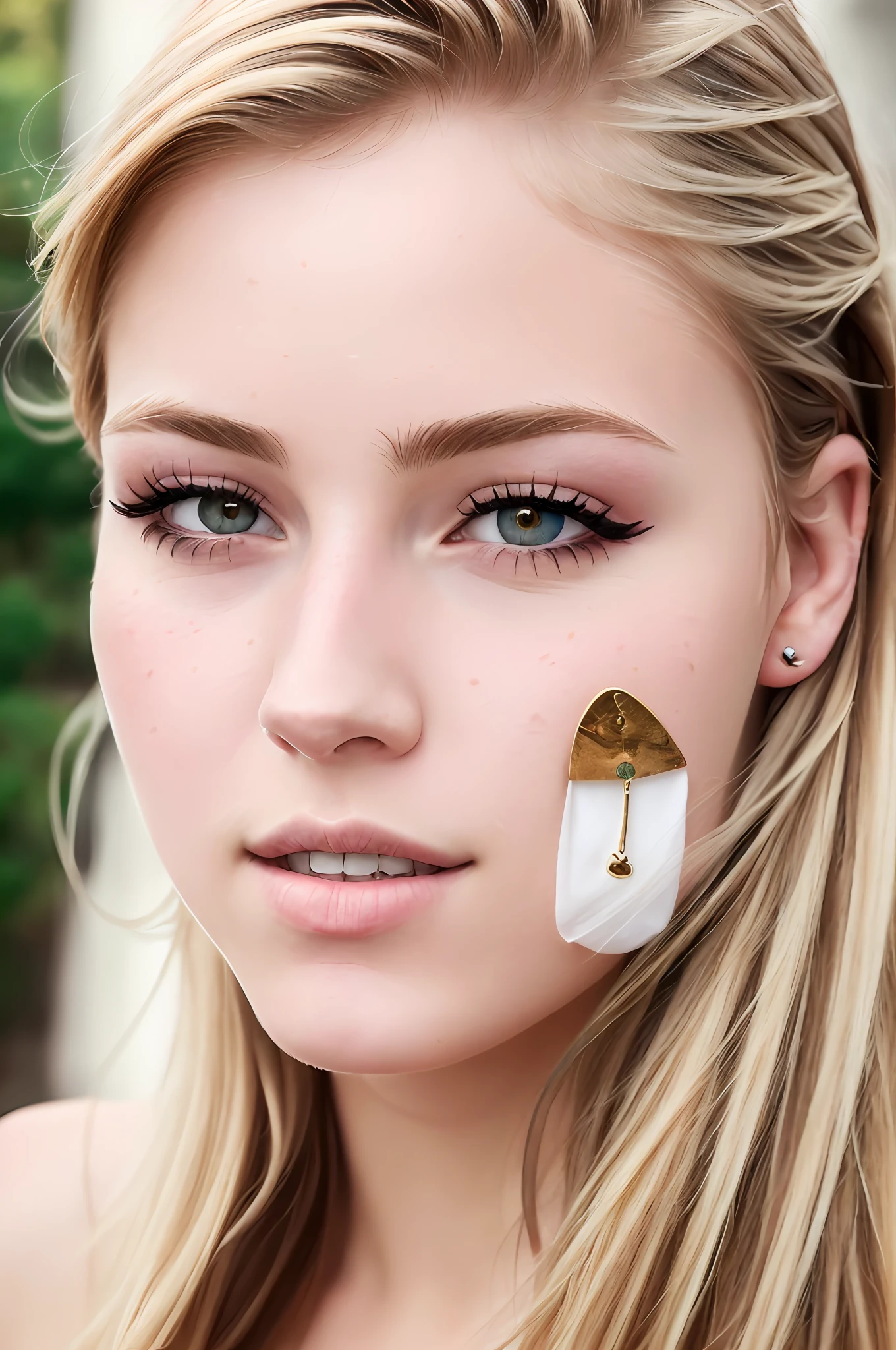 ((best quality)), ((ultra res)), ((photorealistic)), (intricate details), 19 years old, blonde hair, perfect face, make up:1.5, light on face, face detail, NAKED,