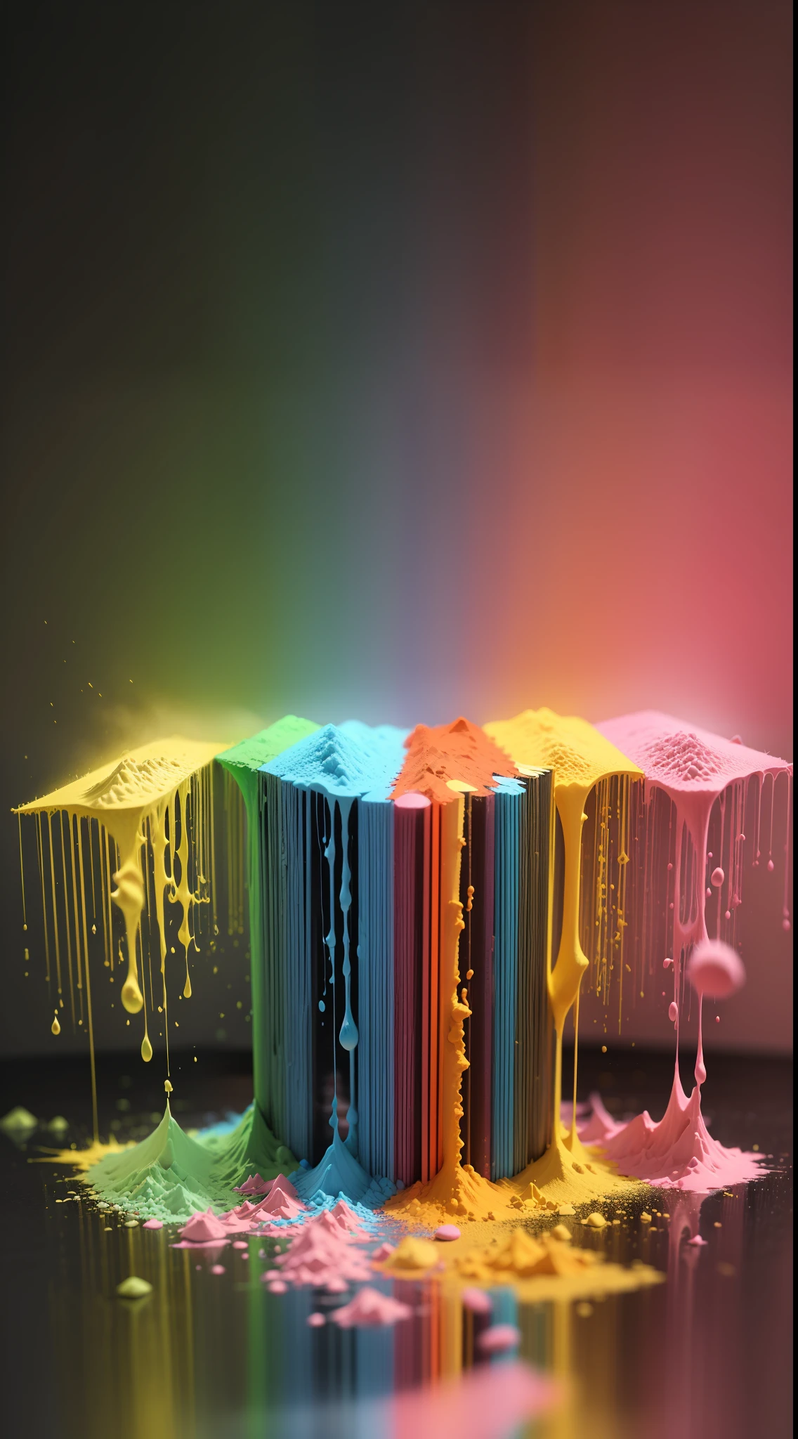 Color powder blasted,colorful powder,powder,neon,powder,high resolution, high quality,dark backgrounds