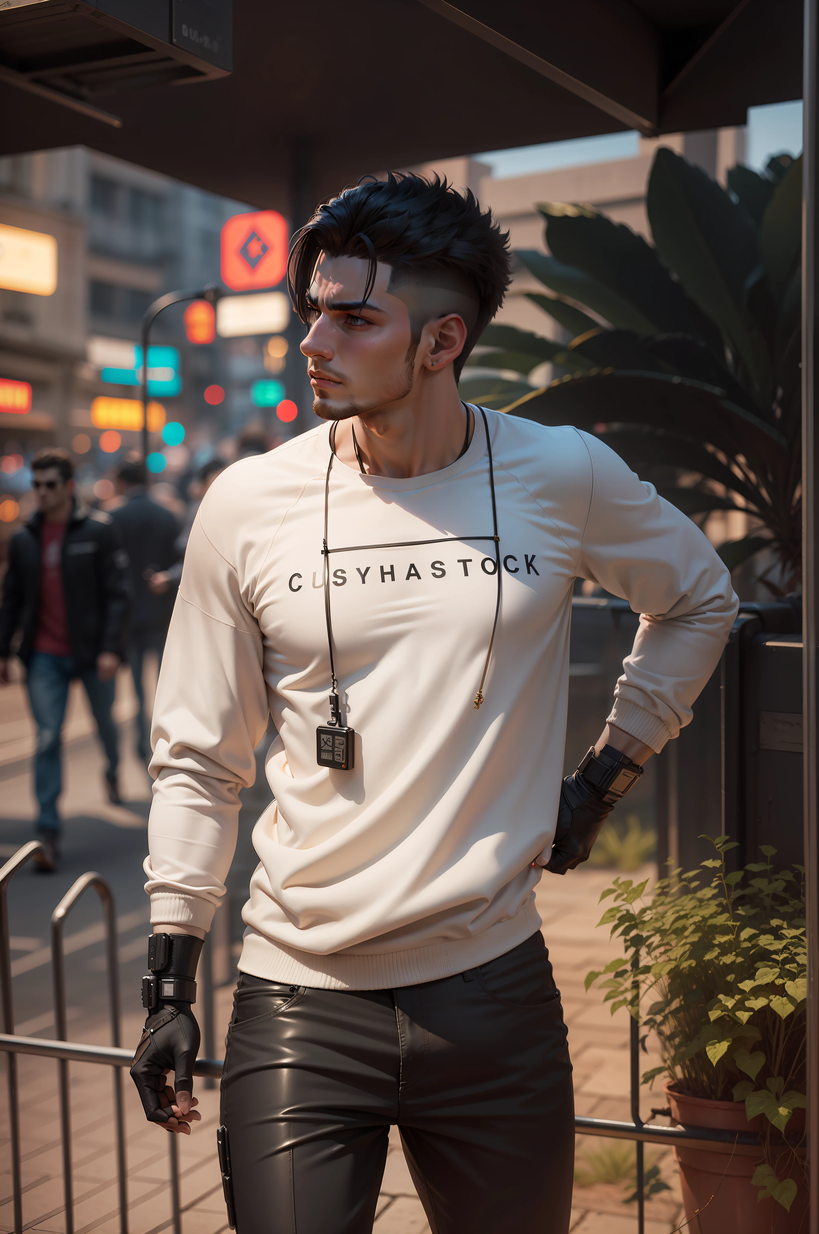 Change background cyberpunk handsome boy, fighting, realistic face, 8k, ultra realistic