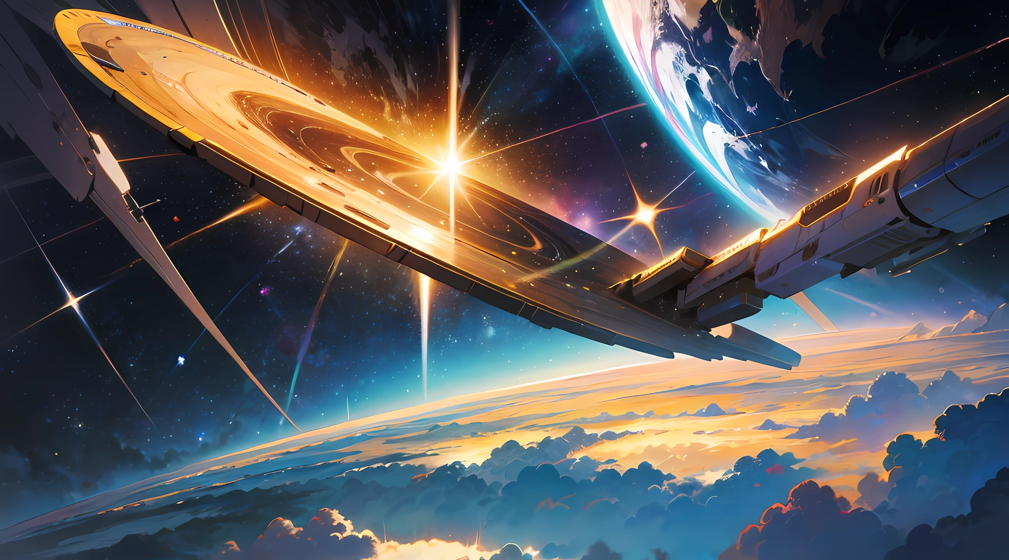 In the universe,the Milky Way,CGSociety,Outer space view,illutst,Stock illustration style – --auto