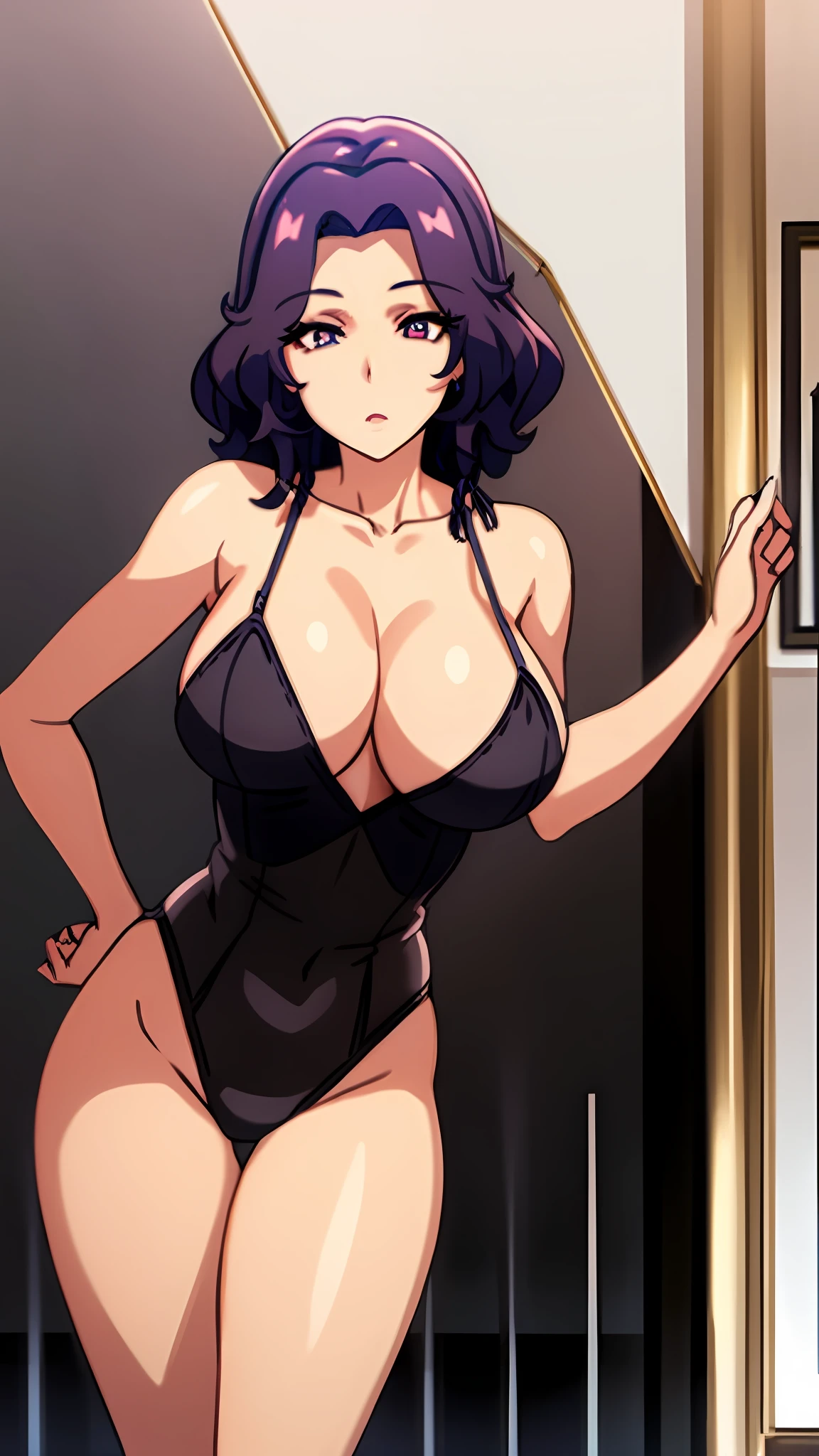 Wide thighs, firm breasts, wide hips, lingerie, detailed eyes