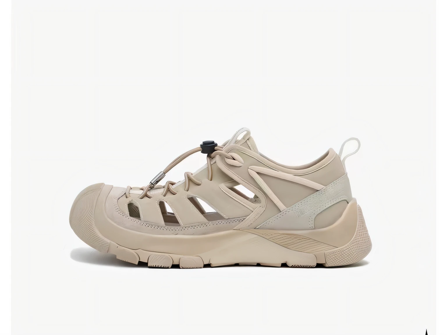 a close up of a pair of sandals with a white sole, Beige, 2022, 2 0 2 2, taupe, 2021, h. wasteland that stands out vividly against the background of the. D, 2 0 2 1, light tan, Lightweight, offwhite, ssense, adventurer, F 2. 0, 2 0 2 3, 2023