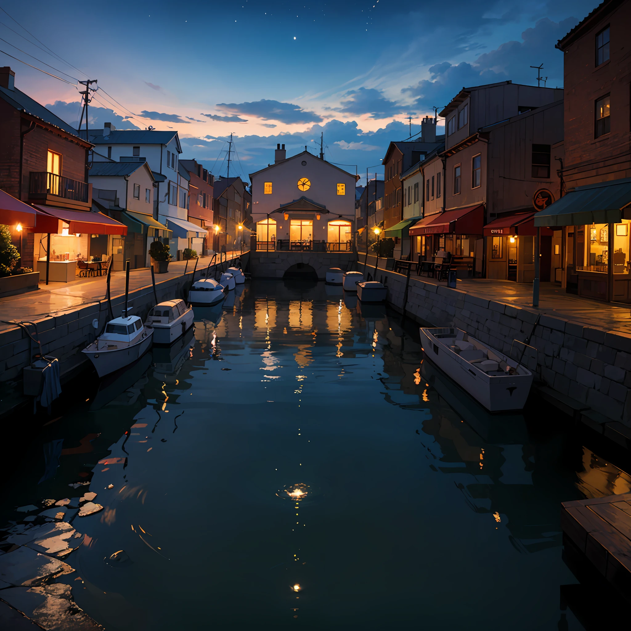 CG+Watercolor drawing, Wharf, harbor, boats, Observation view of the city pier, Street, Water channels,morning, dawning, daytime, CG,realistic fentezi, A complete copy of the marina, Little Harbor, Breathtaking small streets, stage, Wooden houses, Fireflies dancing in the air, Their gentle glow illuminates the surroundings. Capture this magical moment in an intricate, high-quality illustration with attention to the smallest details and realistic shadows. Isometric 3D rendering using Octane Render and ray tracing will bring this magical port city to life, “Lit cityscapes," “Starry skies," “Moonlit landscapes," “Night time portraits," “Long exposures." --auto
