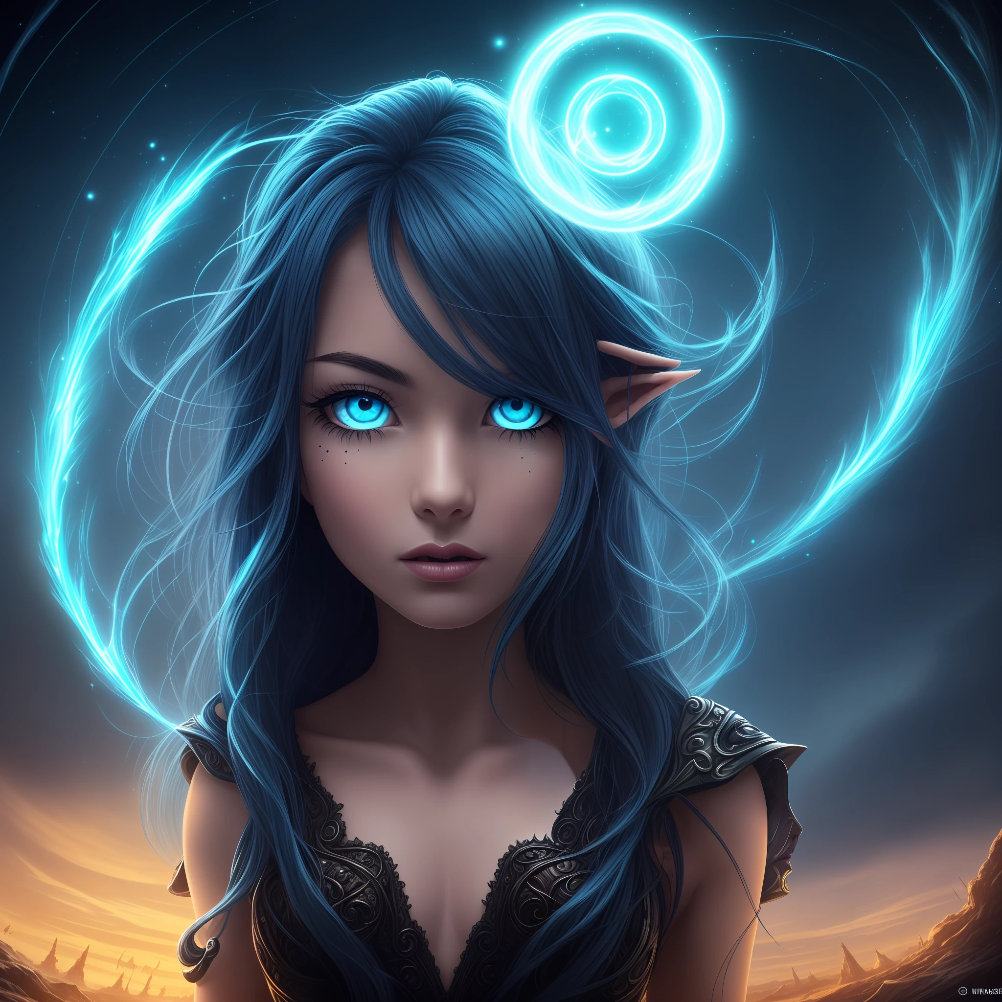 death,blood,night, dark, (Fantasy),Infinite,deep blue sky,The abyss of knowledge,knowledge,((masterpiece)), (((best quality))),((beautiful detailed eyes)),(eyelash),Monster,(1 girl),blue hair,long hair,abyss eyes,Shiny skin,oil,small breast,(bird body,feather),Wearing Rags of cloth, Tzeentch,elf,extremely detailed CG unity 8k wallpaper,masterpiece, ((ultra-detailed)), ((illustration)),colorful,wallpaper,energy,Unknown terror,arcane,Around the magic,magic surrounds,magic rod,book,pages flying all over the sky,Know it all,Predicting the Future,Know the past,Infinite wisdom,blue flame,Warlock,Magical Circle,Pentagram,incantation,mantra,Singing magic, --auto