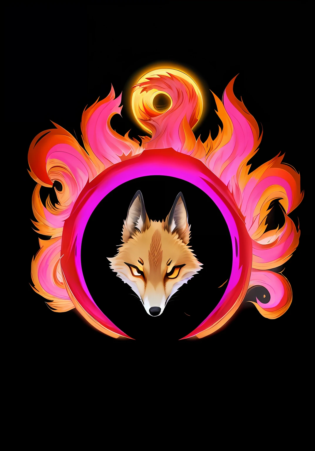 flames and a wolf head in a circle of fire, Amaterasu, Okami, Lobo no inferno, nove caudas, Koda Kazuma, raposa cor-de-rosa, three - tailed fox, Kitsune Three - Raposa de cauda, NineTales, raposa nobushi, Kitsune, Wolf O'Donnell, Kitsune segurando tocha, Um portal para o Reino da Chama Perdida