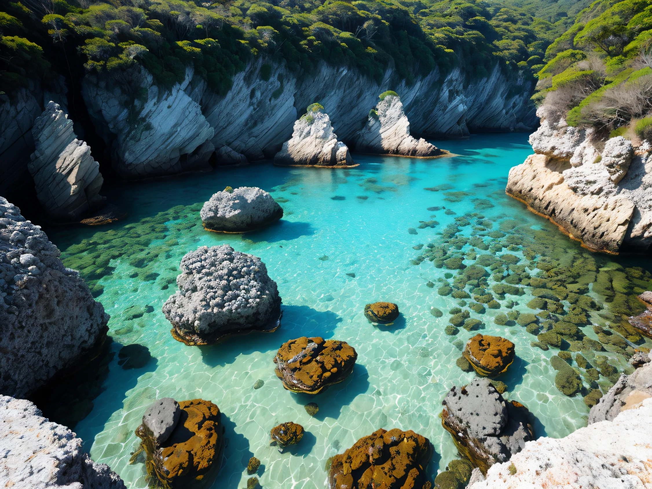 Paisaje de mar con rocas y acantilados