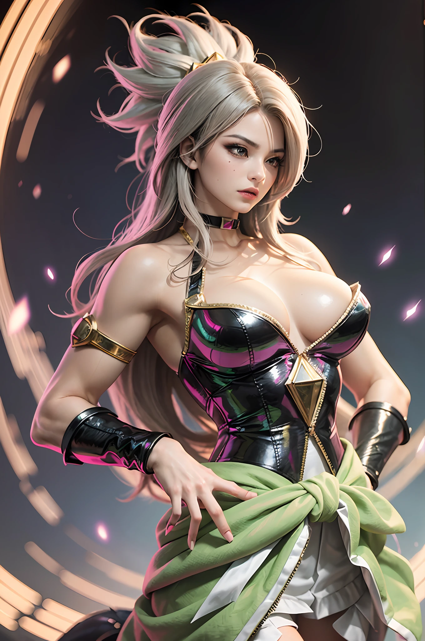 Female, feminine, androgynous, , transgender Broly from Dragon Ball Super, 1boy, closed mouth, female focus, muscular, muscular male, standing alone on Namek, sash, serious, solo, spiked hair, ultra instinct, ((masterpiece)), ,  female Waifu, photorealistic anime realism trending on civitai perfect composition perfect render innovative design dynamic angle perfect pose perfect body perfect face perfect hands perfect fingers perfect, signature Broly outfit, Dragon Ball style environment, realistic background, detailed background detailed outfit perfect nails, highest resolution, 12inchpenis, penisbulge