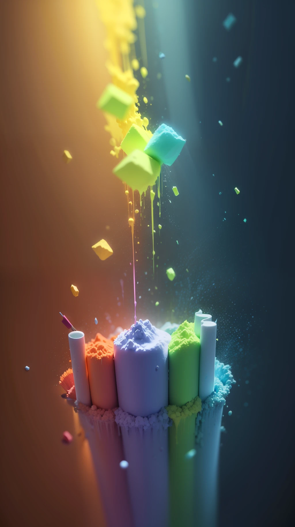 Color powder blasted,colorful powder,powder,neon,powder,high resolution, high quality,dark backgrounds