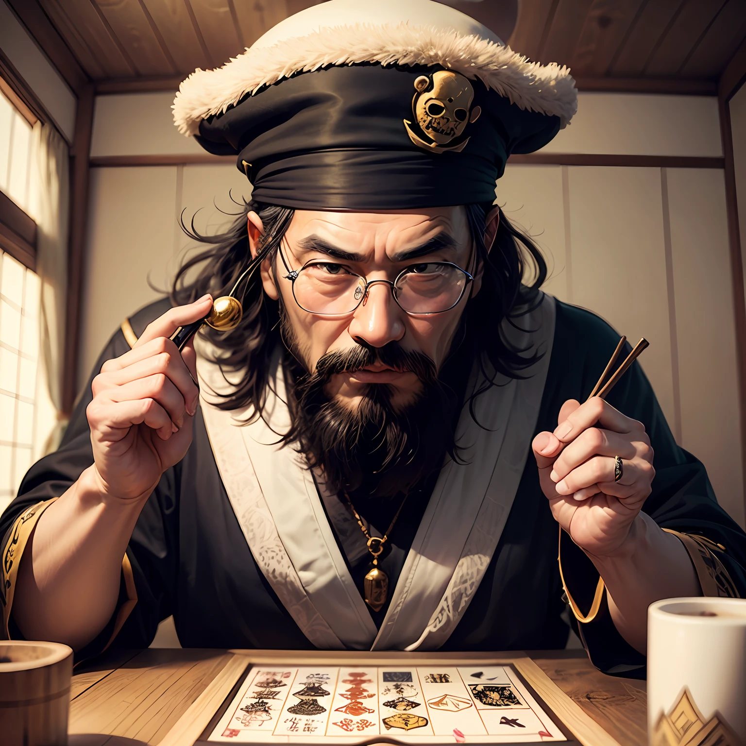 Japanese people、Black glasses、Blackbeard、Tarot fortune teller、 --auto