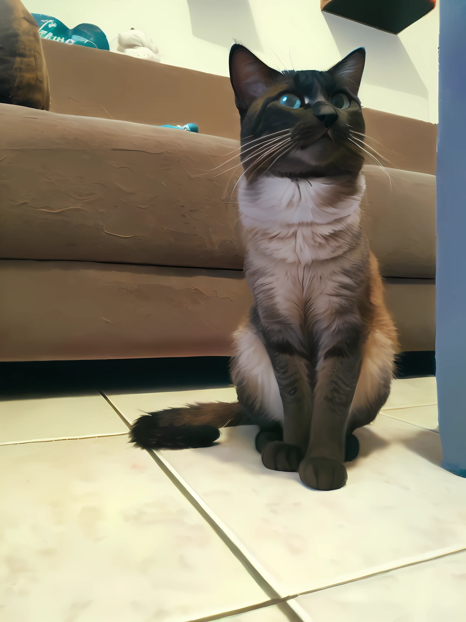 image of a cat in a hat and scarf, art station trend, dressed in punk clothes, hyper realistic detailed rendering, British gang member, urban style, intimidating pose, planet of cats, fashion clothes, urban samurai, meow, West Slavic traits, 8 1 5