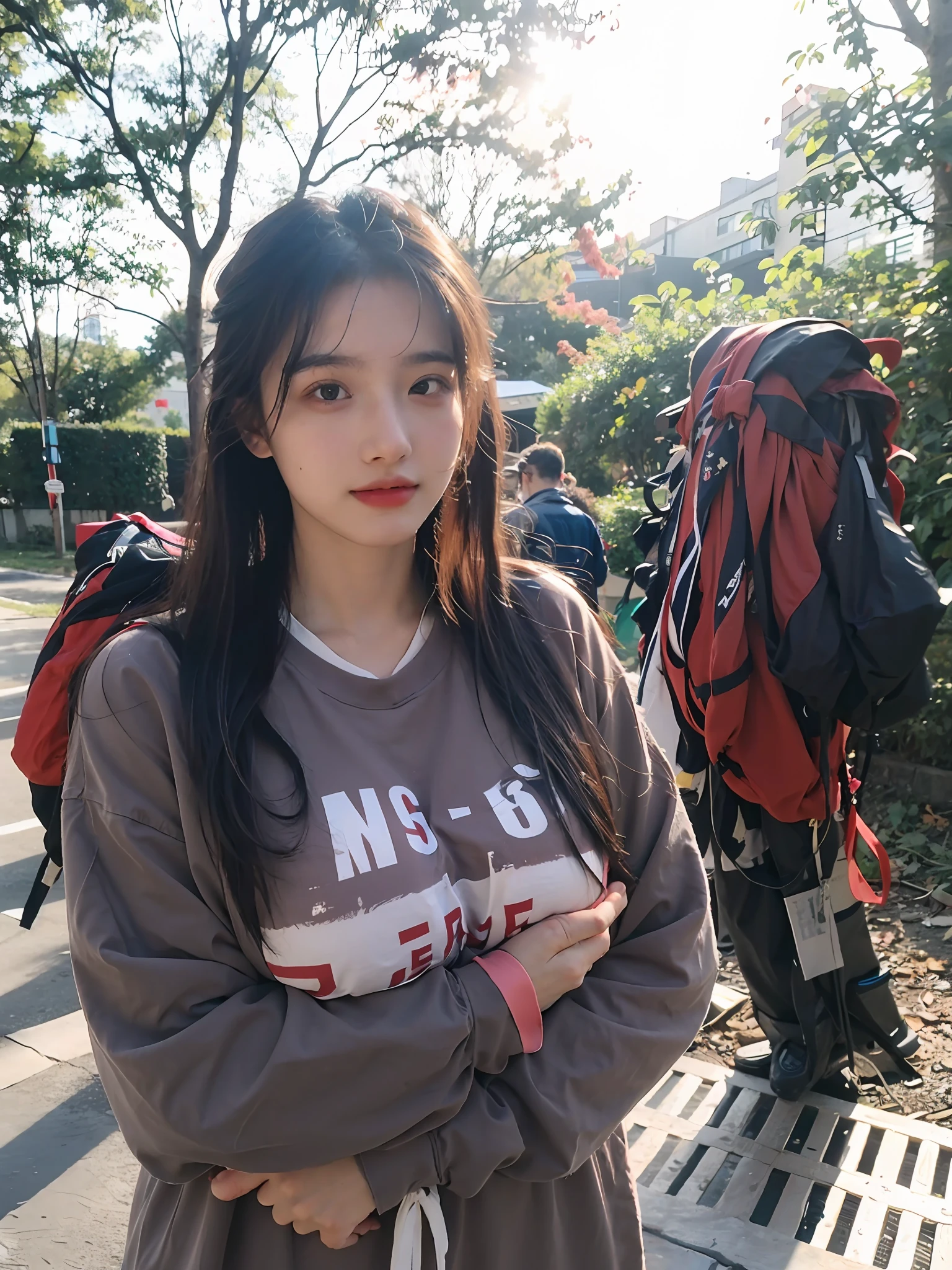 (Large breast:1.4),(shirt:1.4),(Best quality,masterpiece,ultra high res,(photorealistic:1.4),1girl,(16 years old:1.4),(long hair:1.6)