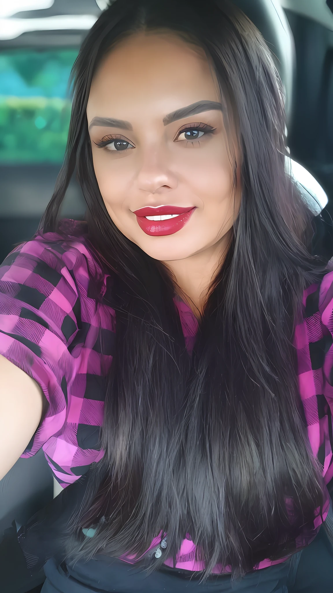 mulher, cabelo preto longos, ((puffy lips:0.9), obra-prima, profissional, alta qualidade, Linda, Awesome, Getty Imagens, Photo Session, 4k, realista, plano de fundo detalhado, vida real,