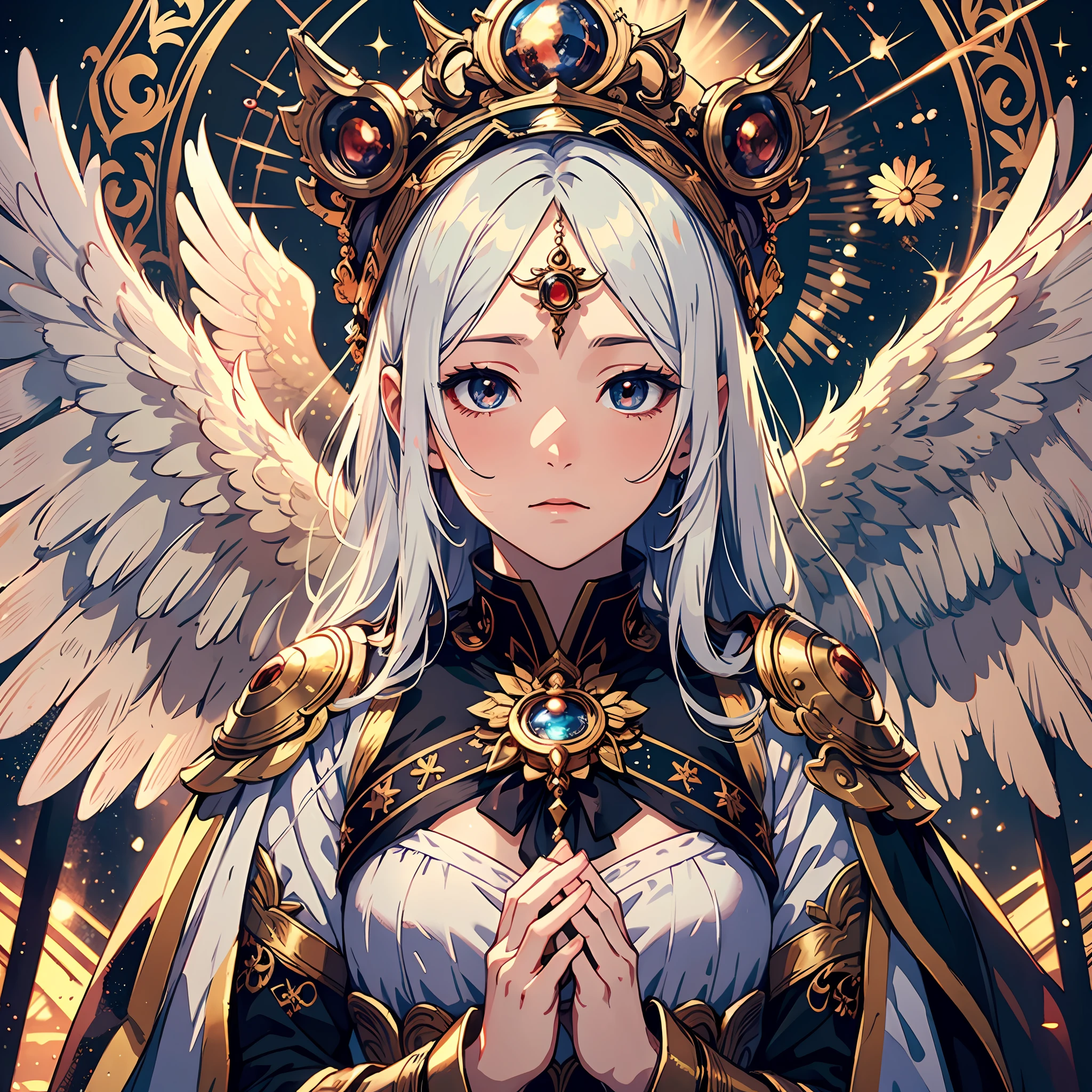 Kamimei，angels，Light，eye closeds，praying，Masterpiece of the best quality，8K，very detailled，high - quality，high - resolution
