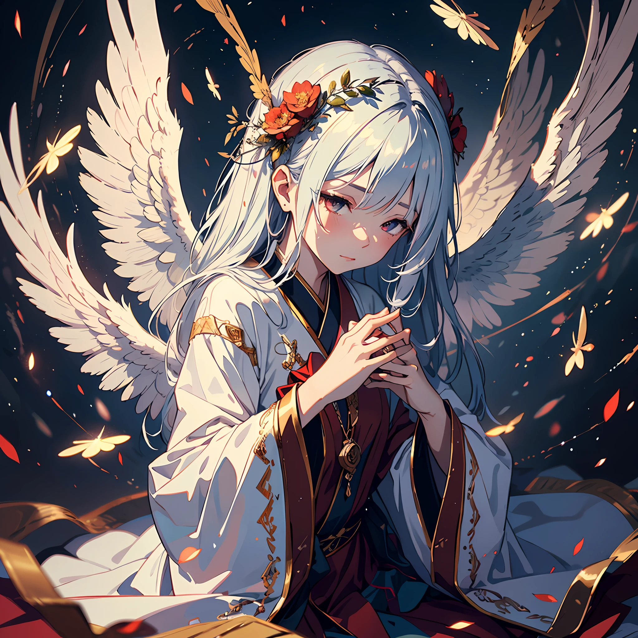 Kamimei，angels，Light，eye closeds，praying，Masterpiece of the best quality，8K，very detailled，high - quality，high - resolution