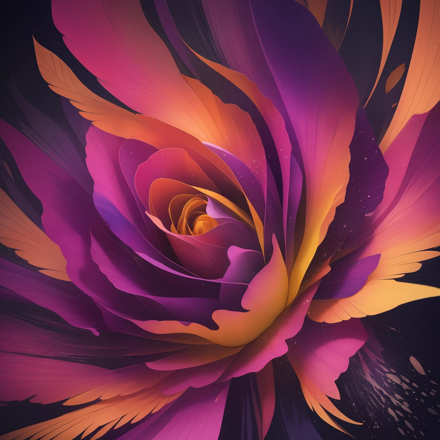 Rose Flower Nebulosa Galaxy, Splash art, style, 3D Illustration, Abstract Art, Print illustrations, Dark Background, Vibrant Color, Very Colorful, Trendy Colorful Gradient, Centered, Front View, Hyper Detailed, Photo realistic Rendering, Focused, Super Detailed, head feathers, Intricately Detailed Splash Art, Gothic, High resolution, close-up, ambient light