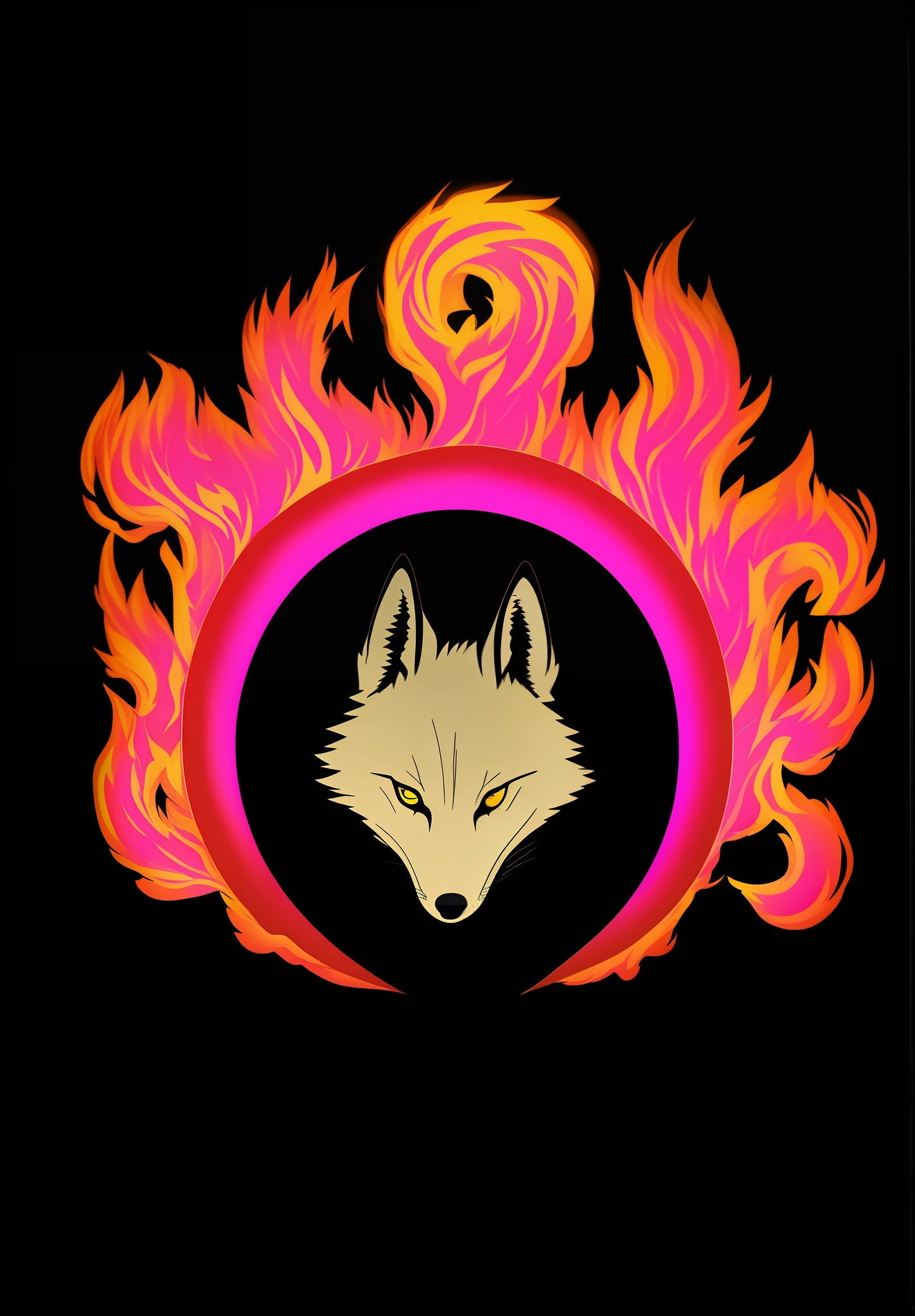 flames and a wolf head in a circle of fire, Amaterasu, Okami, Lobo no inferno, nove caudas, Koda Kazuma, raposa cor-de-rosa, three - tailed fox, Kitsune Three - Raposa de cauda, NineTales, raposa nobushi, Kitsune, Wolf O'Donnell, Kitsune segurando tocha, Um portal para o Reino da Chama Perdida