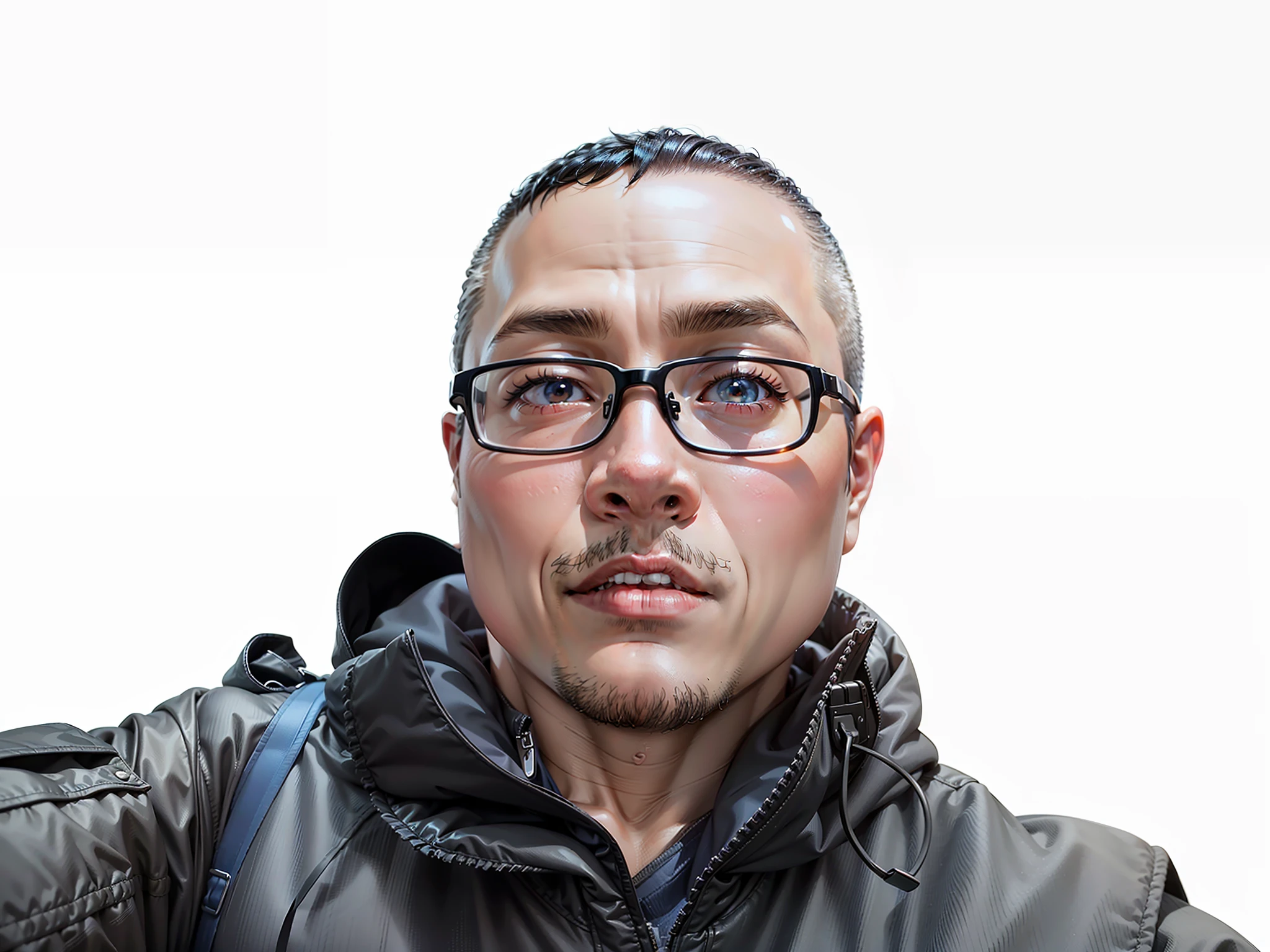 (Masterpiece), (Best Quality: 1.0), (Ultra High Resolution: 1.0), Detailed Illustration, 8K, 1Boy, Anime Boy, Chubby, Fat, Blue Suit Wearing, Smile, Detailed Face, Asian Face, Japanese, Oriental Face, Perfect Face, Anime Eyes, Detailed Eyes, Black Frame Glasses, Black Eyes, Glare, Detailed Hair, Short Black Hair, Hair Highlights, Very Detailed, Anime Style, Soft Light