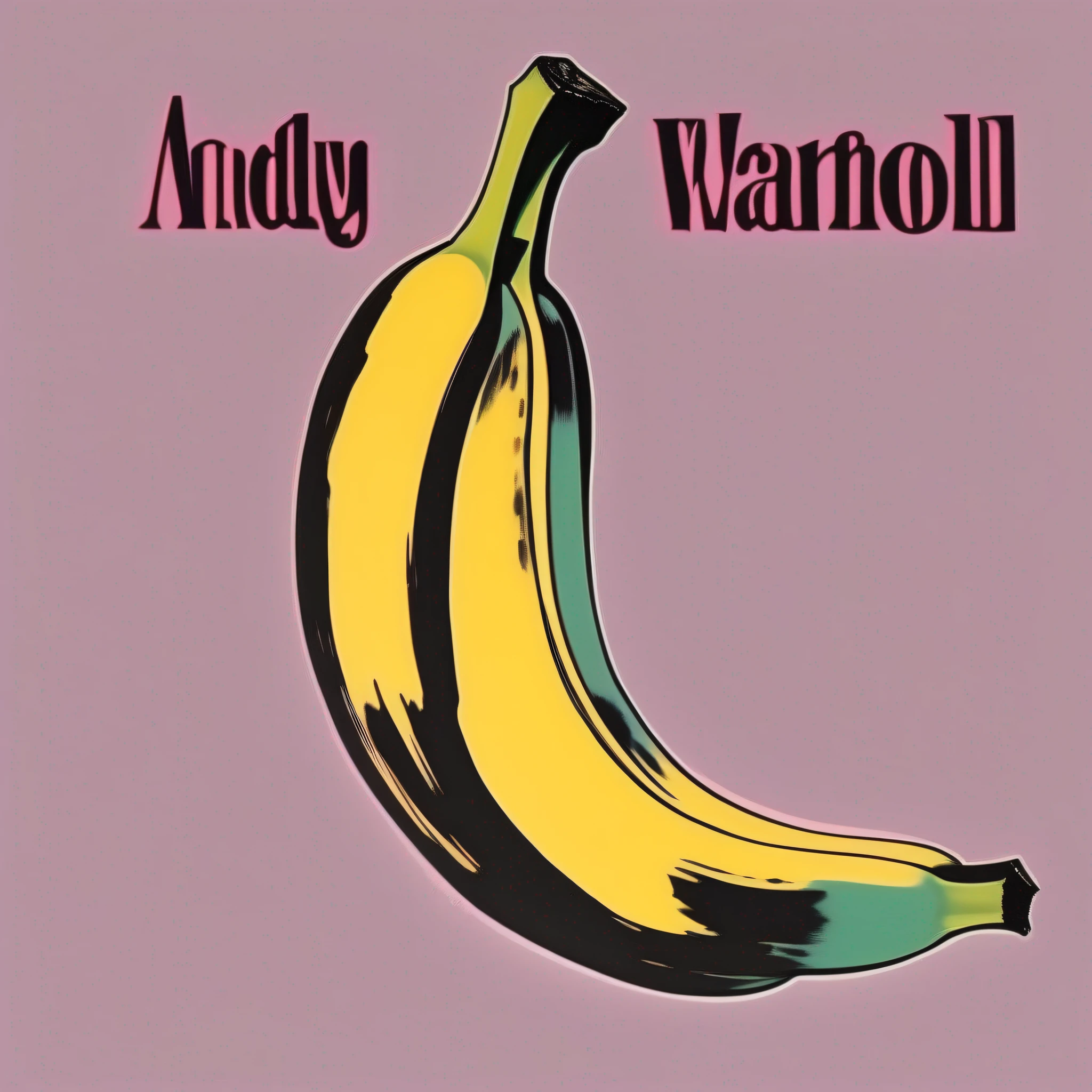 a picture of a banana ( (velvet undergroud ))with the word andy warhol on it, vinyl cover from 1988, 2d matte,, oddly familiar, sold for, high quality gloss art,