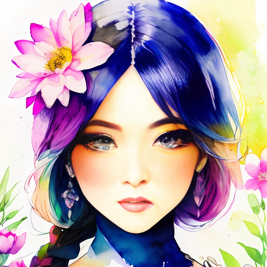 The personification of spring (8k, melhor qualidade, obra-prima:1.2),(melhor qualidade:1.0), (ultra highres:1.0), aquarela, design brilhante extremamente luminoso, pastel cores, (tinta: 1.3), luzes de primavera
