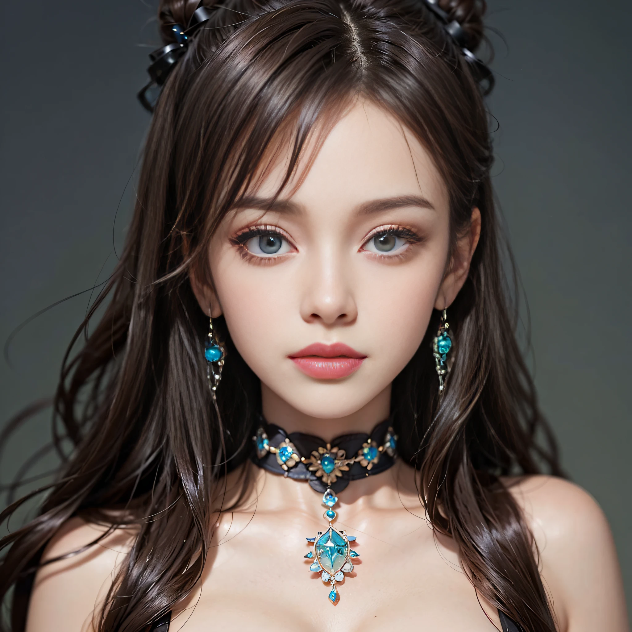 (A masterpie)、(beste Quality)、(Realistic)、Charming daughter、Portrait of a beautiful girl、1girls、Bondage style、BDSM、Dungeon、ratex、Ultra Bikini、harnesses、Transparent eyes、beautifuldetailedeyes、Glitter eyes、Glowing eyes、flawless face、Perfect eyes、Perfect iris、Perfect lips、perfect teeth、flawless skin、Beautiful nose、Beautiful mouth、Pretty lips、fine-grained skin、portrait shooting、Professional artwork、8KUHD、photorealestic、Long、Elegant face、flawless anatomy、Perfect Female Body:1.4、Ultra-realistic painting:1.4、Ultra-precision painting:1.4、FS:1.4、Raw photography、Collar、ear ring、