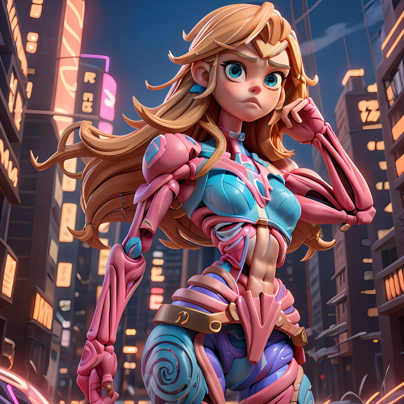 garota superhero ("Elle Fanning"), (corpo magro:1.3), Emissivo, Cintilante, neon, (Anatomia correta:1.4), biquini revelador