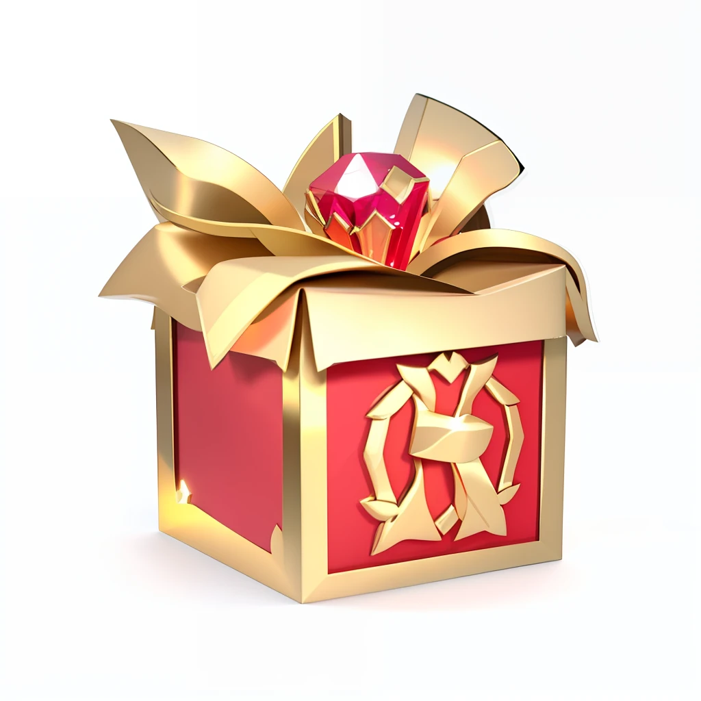 a close up of a gift box with a bow and a diamond, loot box, 3 d icon for mobile game, game icon asset, Unknown, ability image, gifts, item art, treasure artifact, treasure box, magic item, fanbox, presenting magic gem, magic spell icon, epic legends game icon, chest, 9 k, 9K