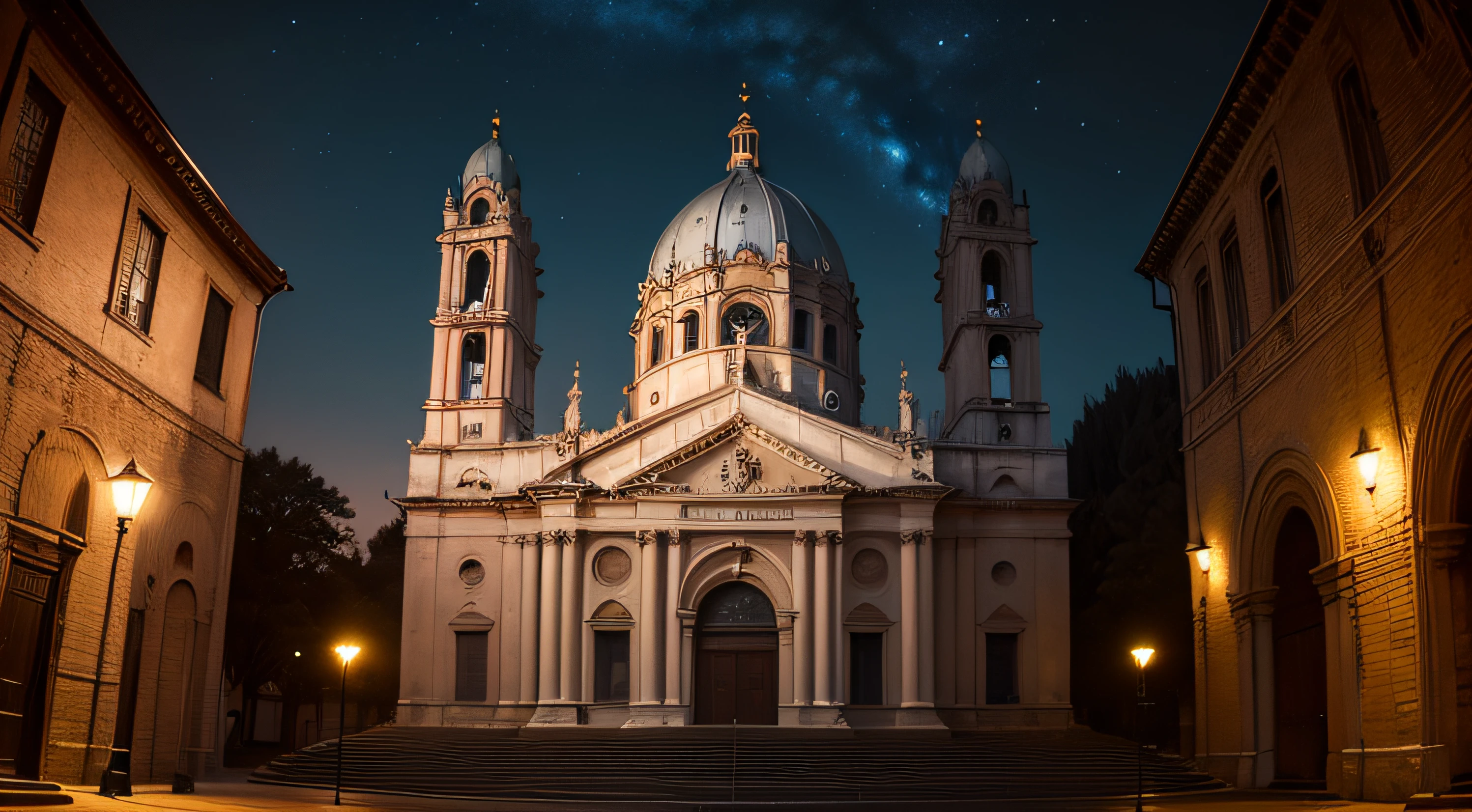 Basilica of Santa Lucía del Trampal, a relic of cold stone that carries since the seventh century,Night photograph of Romanesque F 5.6,Tiempo 20 seg,ISO 800, --auto