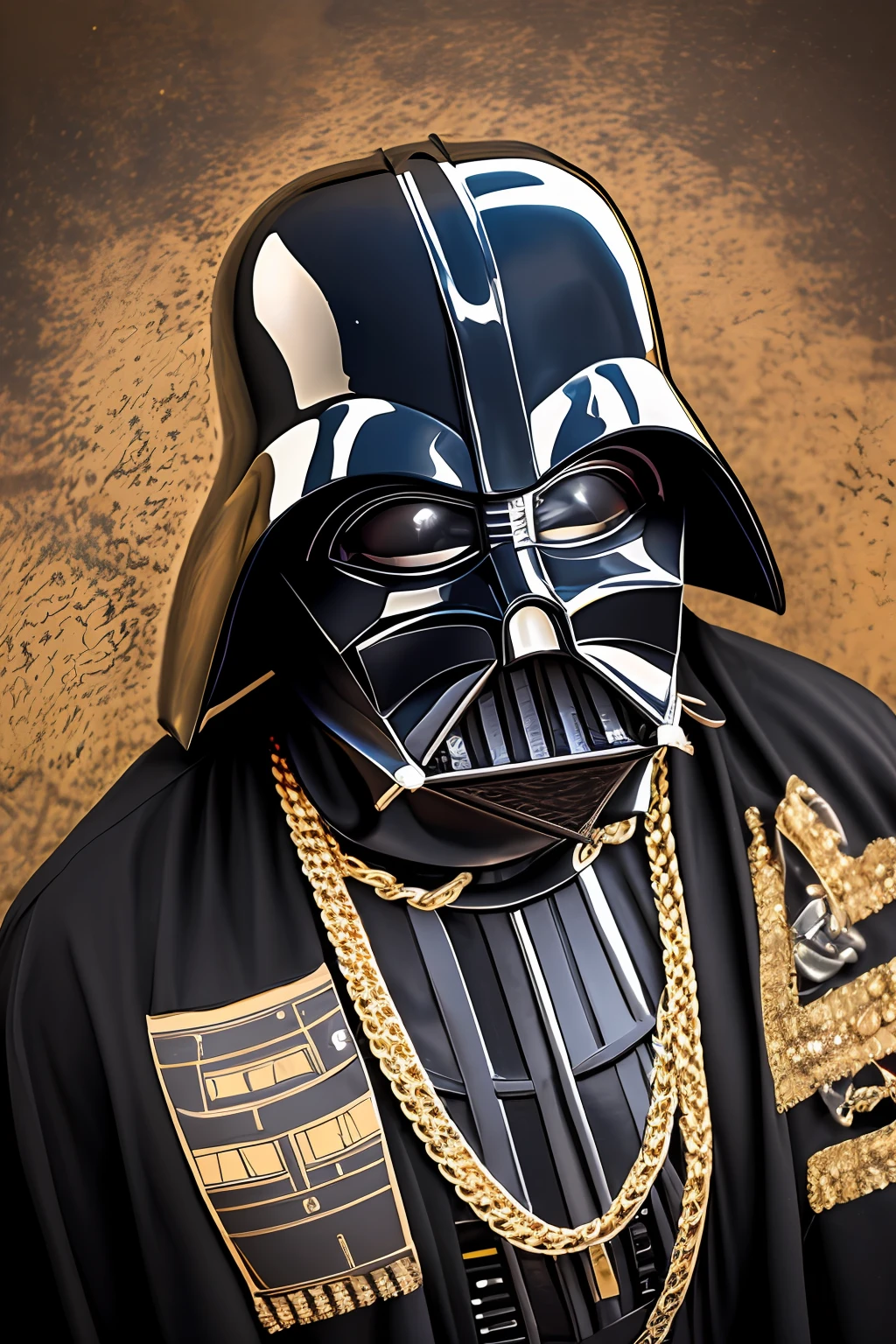 dark Vader with gold chains, tattoos, and gold teeth --auto --s2