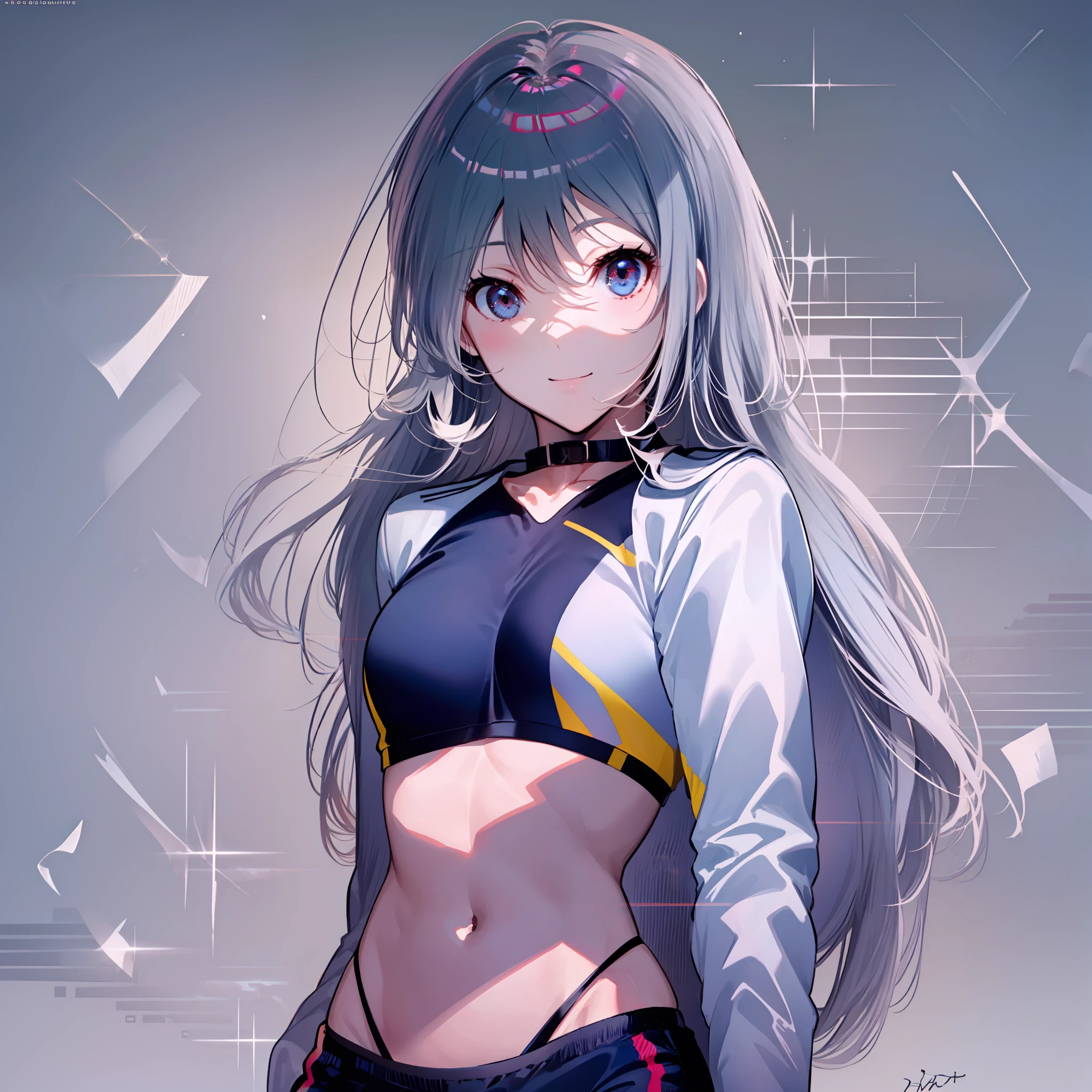 ((obra-prima)), ((melhor qualidade)), highres, kei1, 1girl, solo, olhos azuis, cabelo longo, (adolescente de 15 anos), (usa um uniforme de futebol venezuelano que se chama Vino tinto) , fita, franja, collar bone, cabelo grisalho, faixa de cabelo preta, neck ribbon, cabelo entre os olhos, middle breasts, tiro de cowboy, sorriso, (corpo completo detalhado), (corpo anatomicamente correto sem erros)