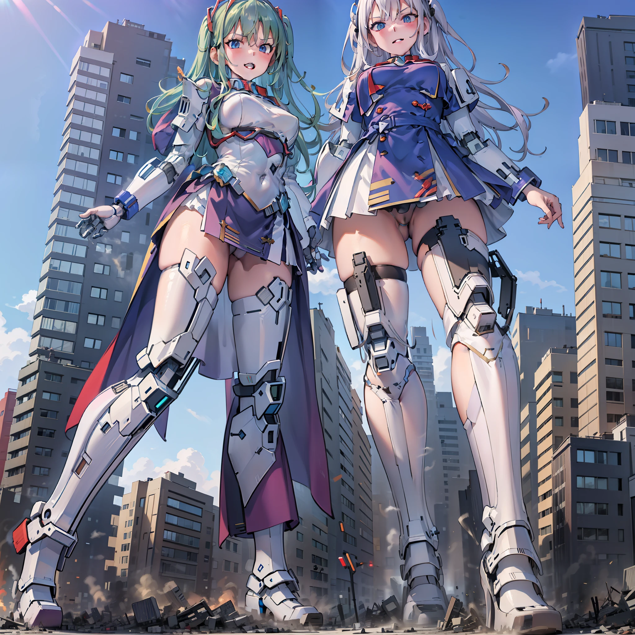 Solo,1 girl,robot in,mech,Science fiction,arma,holding weapon,(mechagirl girl:1.7),a giantess, building ,Sitting on Building,Aerial view, Cityscape, (destruction, Collapsed buildings,:1.0),
badhandv4,NSFW:1.2,
Steps: 20, Size: 512x768, seed: 1334131241, Models: Counterfeit-V3.0, Sampler: ticker++ 2M Karras, CFG scale: 8, Clip Skip: 2, Model Hash: db6cd0a62d, Hires upscale: 2, Hires upscaler: R-ESRGAN 4x+ Anime6B, Denoising strength: 0.55