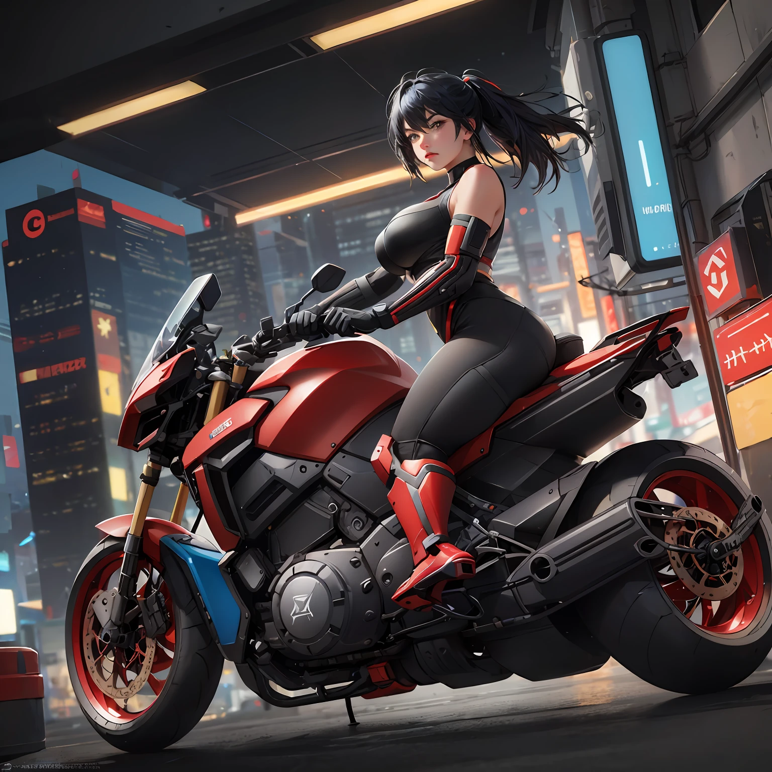 uma mulher na moto --auto