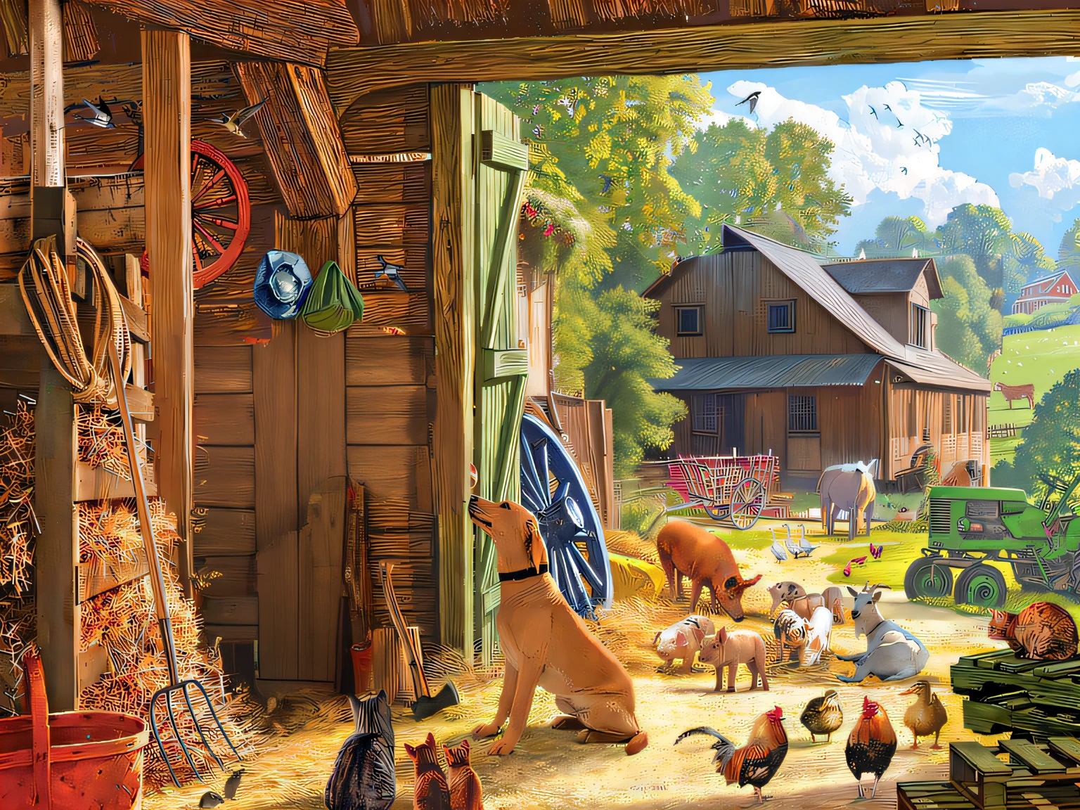 inside barn wall