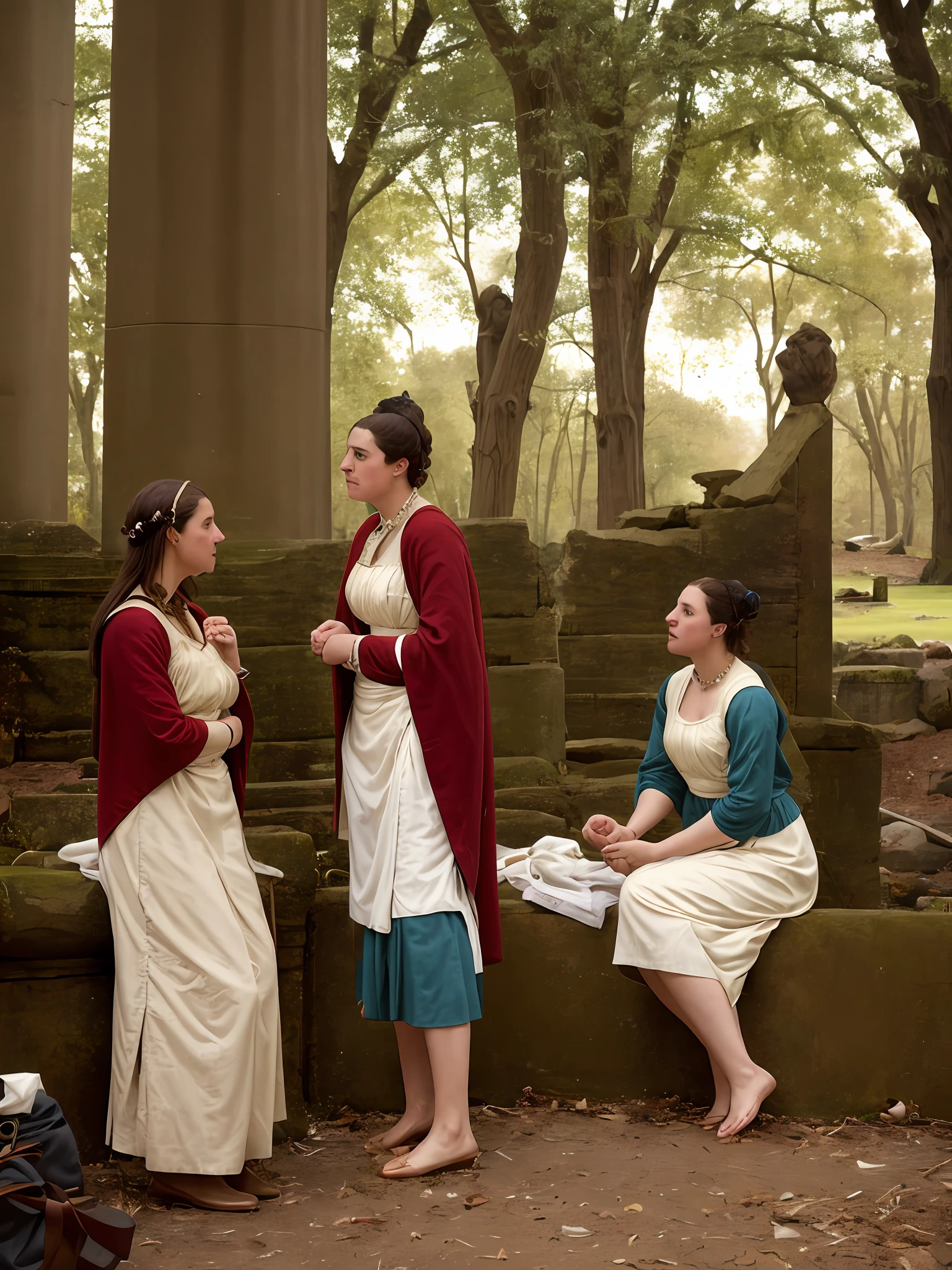 keep original image
Woman with long hair down to her feet
woman engaged in lively conversation, immersed in the atmosphere of the ancient Greek past, show the faces from another angle. captured in an artistic style similar to that of Alma Tadema. The image, while a realistic visual representation, avoids showing any reference to modern technology. Instead, the scene is portrayed as if it were a classic.
without the presence of the Canon EOS 5D Mark IV camera used to