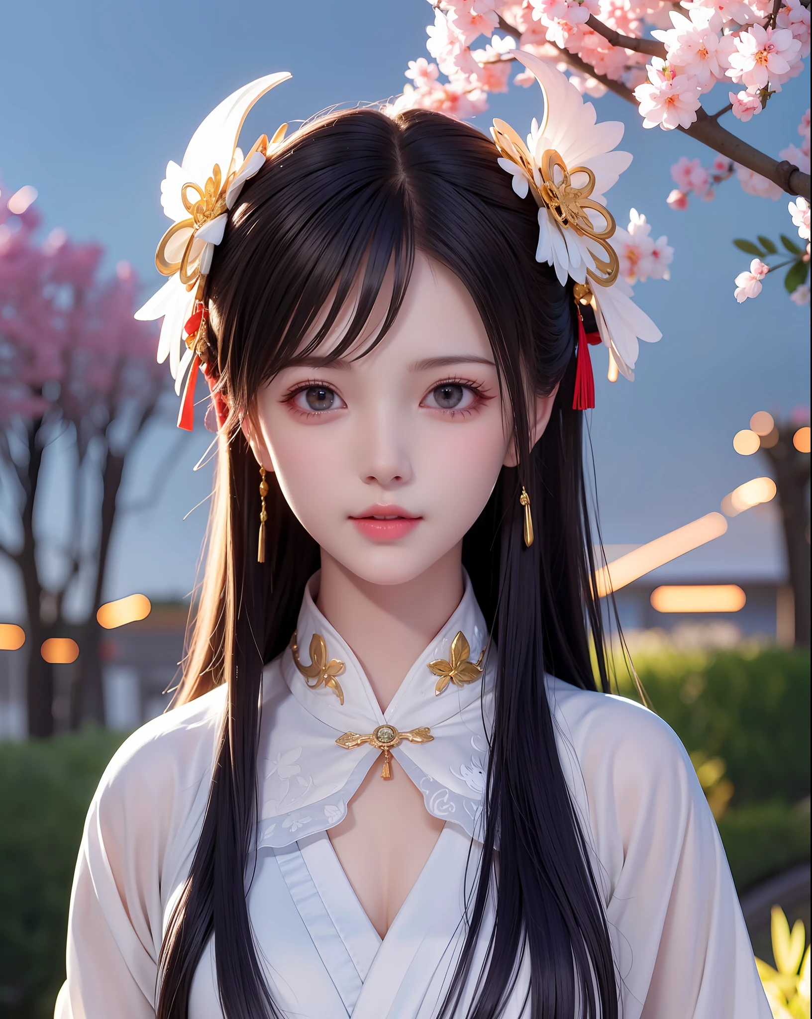 (8k, RAW photo:1.2), best quality, ultra high res,dramatic angle,(fluttered detailed color splashs), (illustration),(((1 girl))),(long hair),(rain:0.9), (头饰:1.4),少女身边有一座古宫,汉服,(重点),彩色水墨画,(泼彩),泼彩,(((colorful))),(素描:0.8) , Masterpiece, best quality, beautiful painted, highly detailed,(denoising:0.6),[splash ink],((ink refraction)), (beautiful detailed sky),moon,highly,detaild,(masterpiece, best quality, extremely detailed） CG unity 8k壁纸，杰作，最好的质量，超详细），（石蒜），