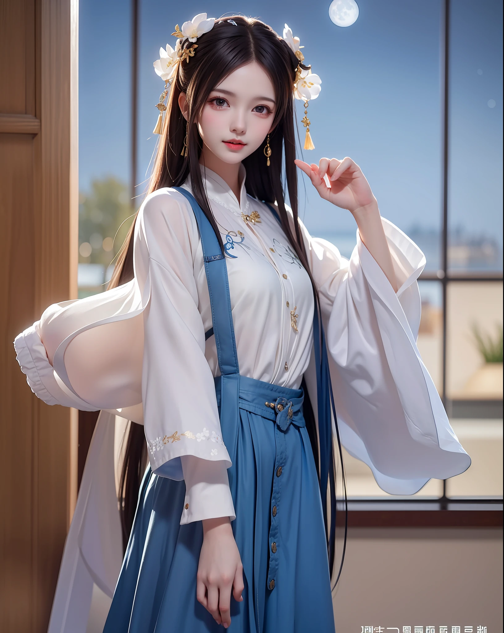 (8k, RAW photo:1.2), best quality, ultra high res,dramatic angle,(fluttered detailed color splashs), (illustration),(((1 girl))),(long hair),(rain:0.9), (头饰:1.4),少女身边有一座古宫,汉服,(重点),彩色水墨画,(泼彩),泼彩,(((colorful))),(素描:0.8) , Masterpiece, best quality, beautiful painted, highly detailed,(denoising:0.6),[splash ink],((ink refraction)), (beautiful detailed sky),moon,highly,detaild,(masterpiece, best quality, extremely detailed） CG unity 8k壁纸，杰作，最好的质量，超详细），（石蒜），