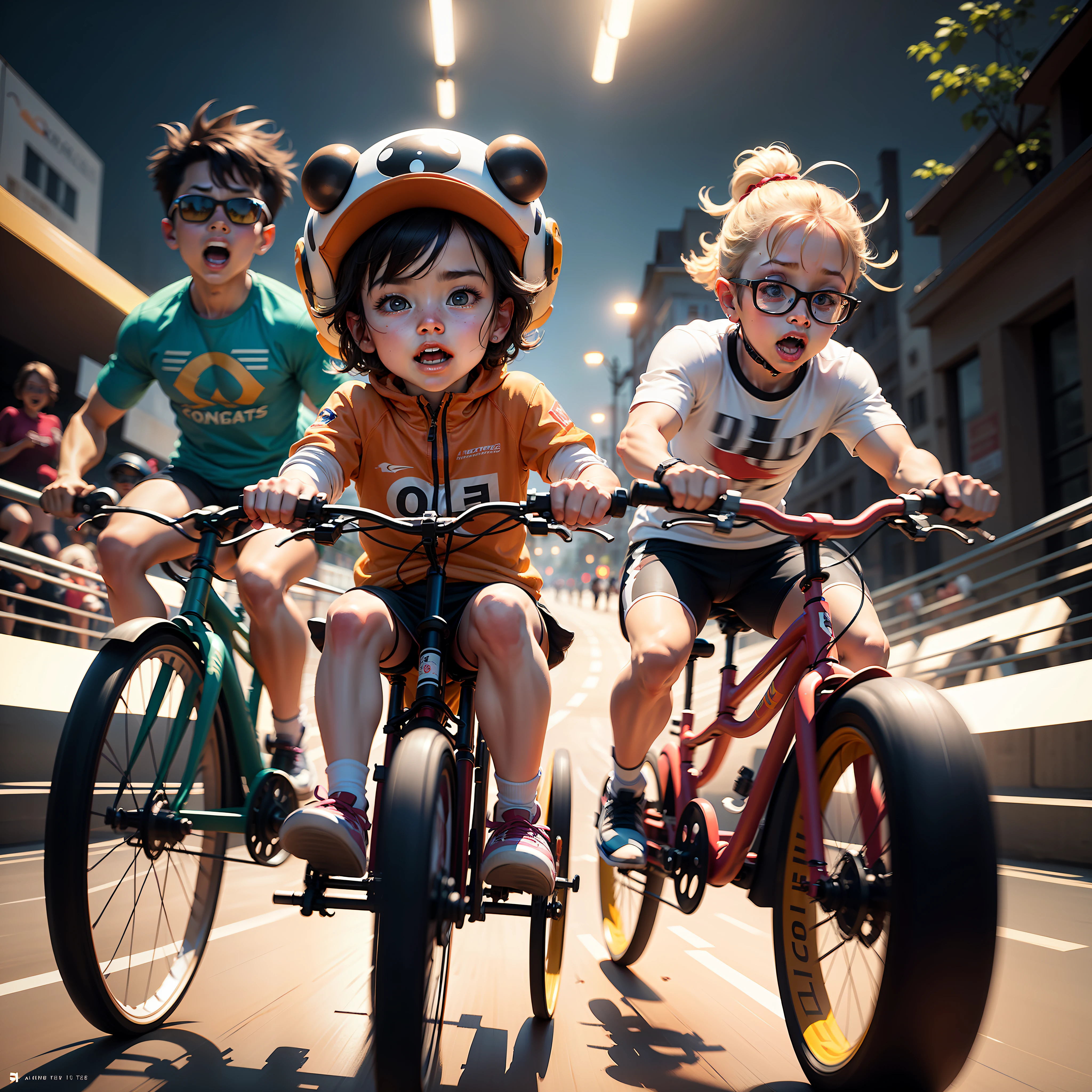 "Get ready for the ultimate tricycle race experience! Witness the cutest toddlers racing towards the finish line, with raw time-lapse and motion blur effects bringing every movement to life. Share in their random expressions with ultra-detailed, super HD, and ridiculous resolution, all captured through the lens of a long exposure shot." --auto