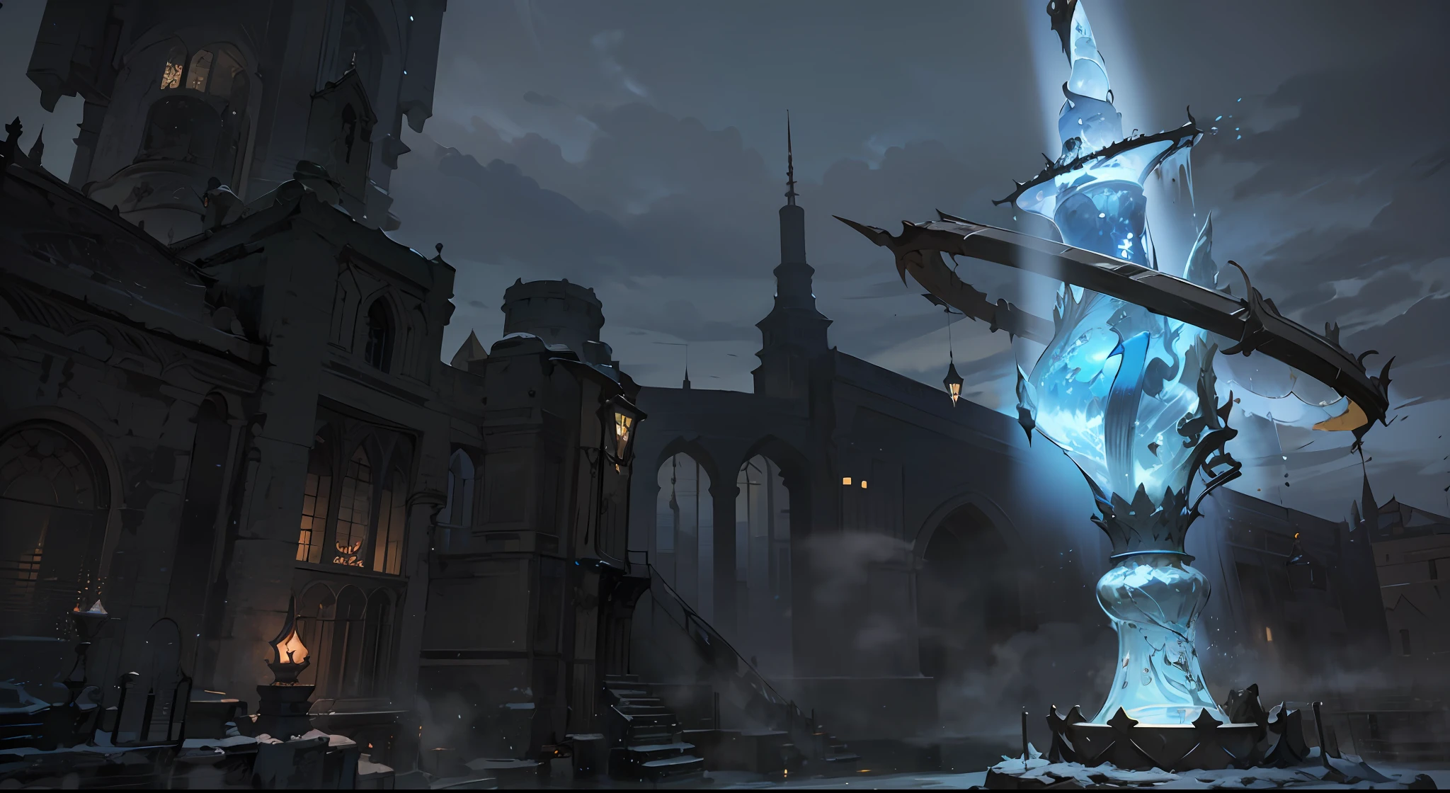 a close up of aaetheryte screenshot in a video game, Floating blue crystal in the centre, final fantasy 1 4 screenshot, final fantasy 14 sharp, final fantasy 14 style, tranding on pxiv, final fantasy 1 4, ffxiv heavensward, ffxiv, final fantasy xiv, an epic majestical degen trader, Epic landscape wallpaper , trending on pxiv