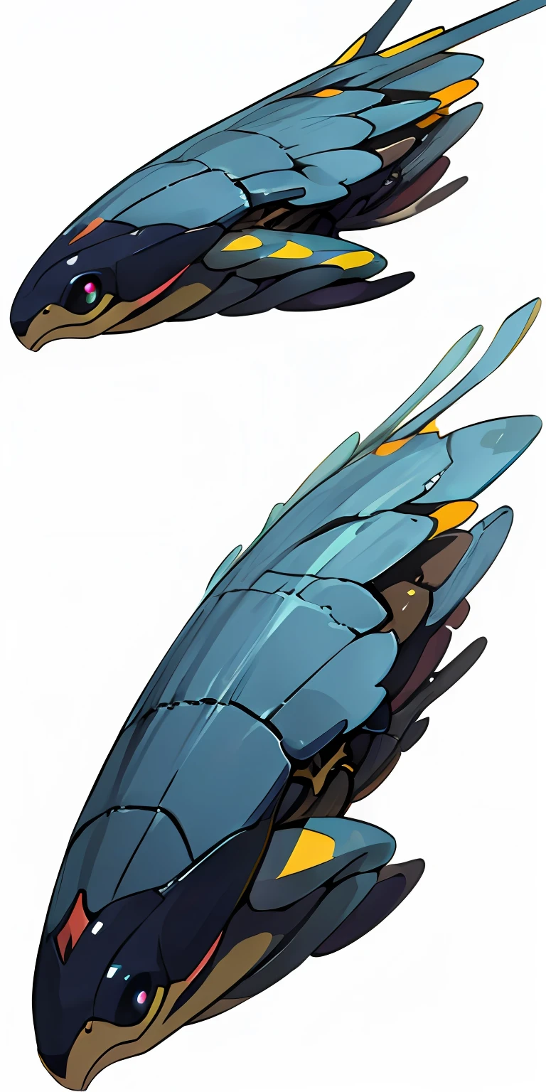 (best quality, masterpiece), video game insect, side view, full body, white simple background.