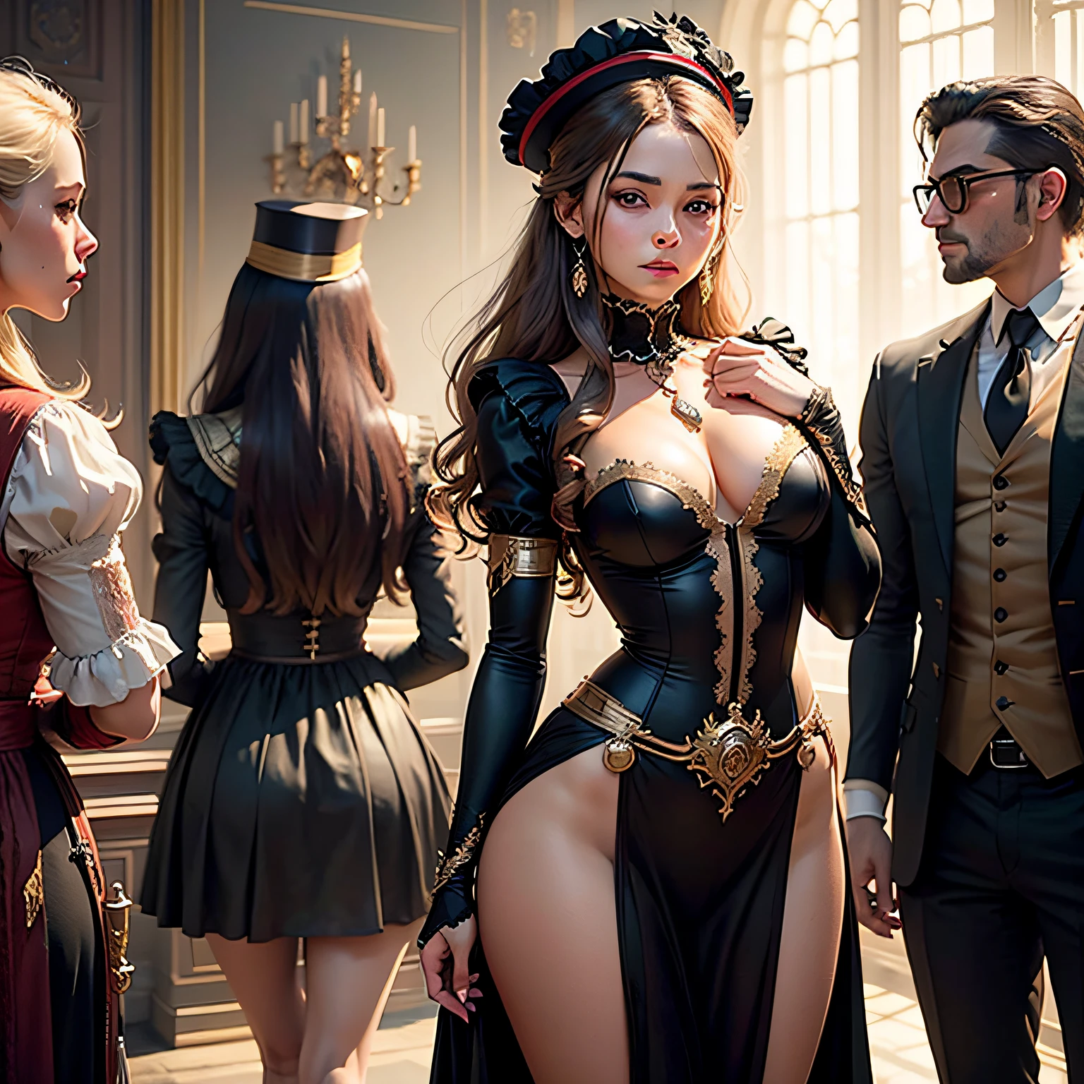 ancient french revolution time women wearing a revealing outfit