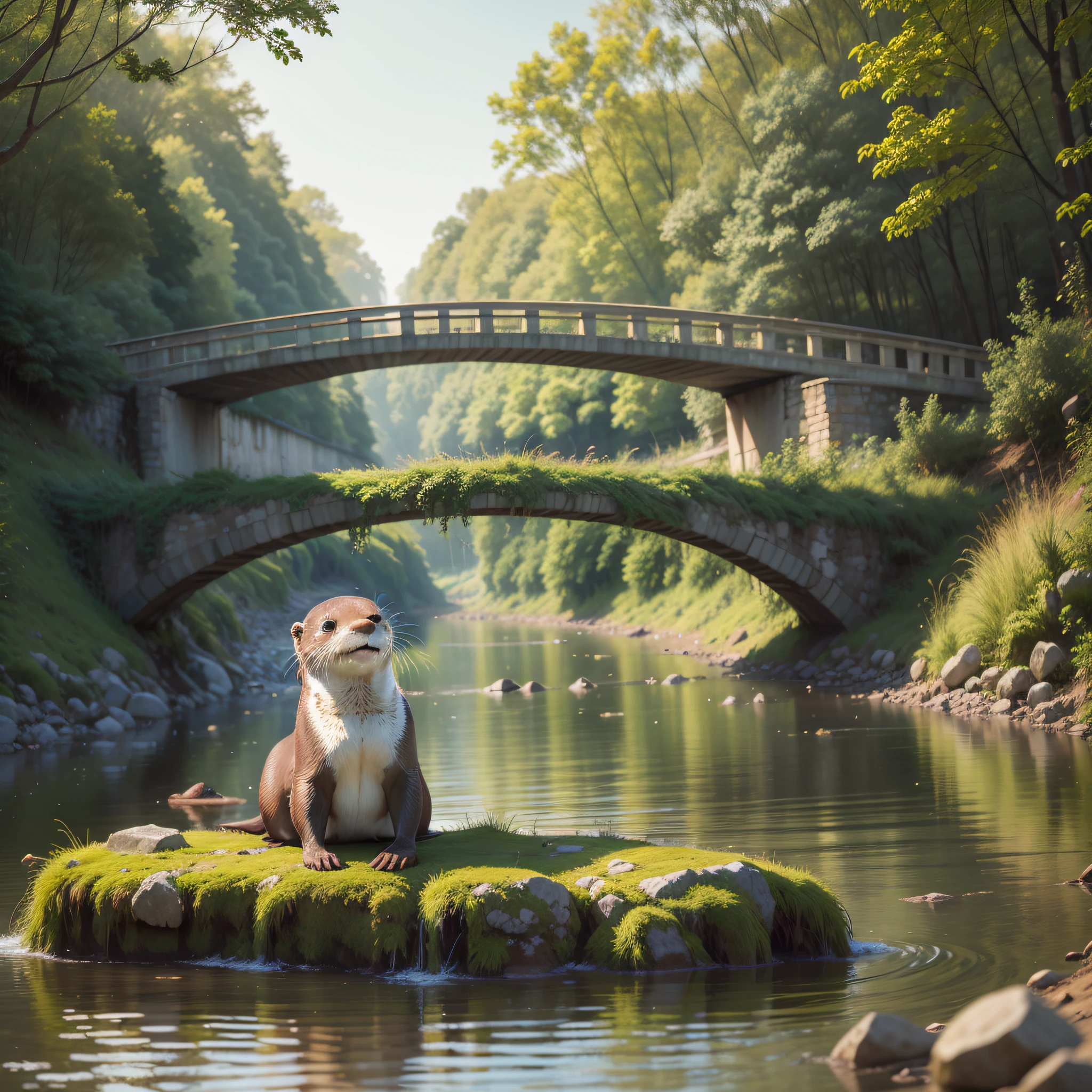 An Otter in a river