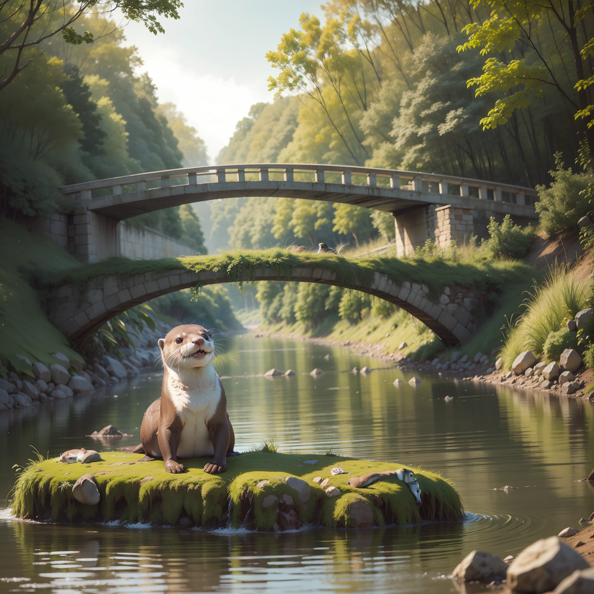An Otter in a river